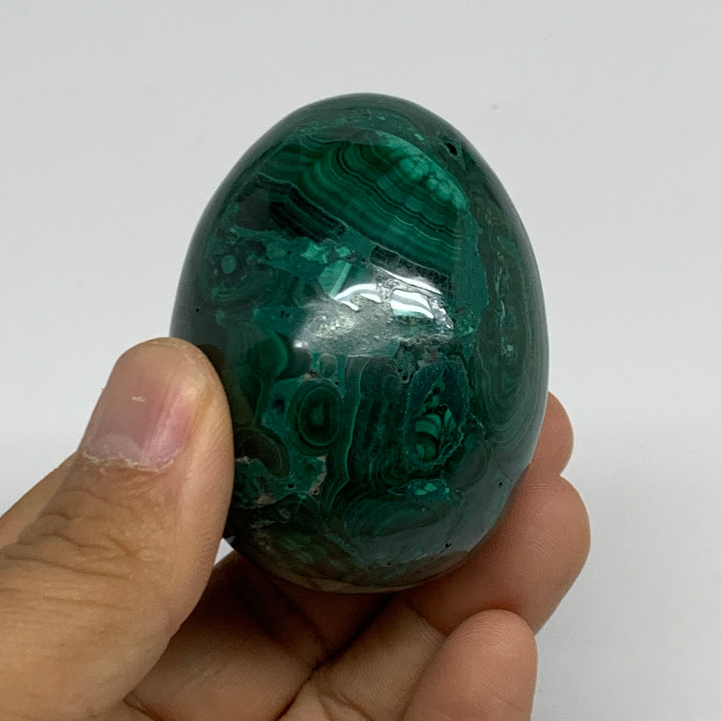 0.45 lbs, 2.3"x1.7", Natural Solid Malachite Egg Polished Gemstone @Congo, B3276
