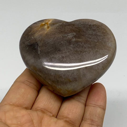 0.35 lbs, 2.4"x2.8"x1", Black Moonstone Heart Polished Crystal Decor, B37900