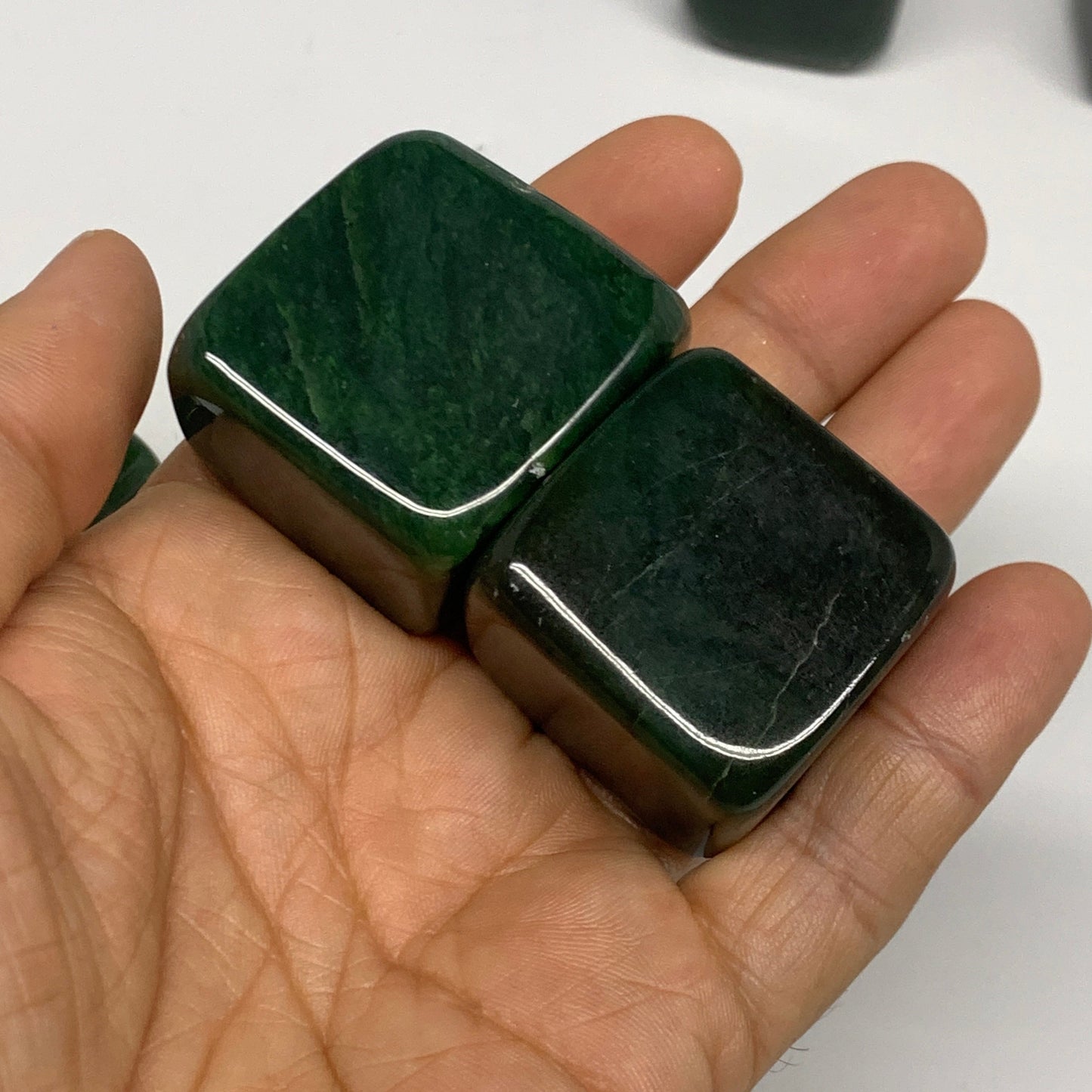 1000g (2.2 lbs), 1.1"-1.4",17pcs, Nephrite Jade Tumbled @Afghanistan, B29914