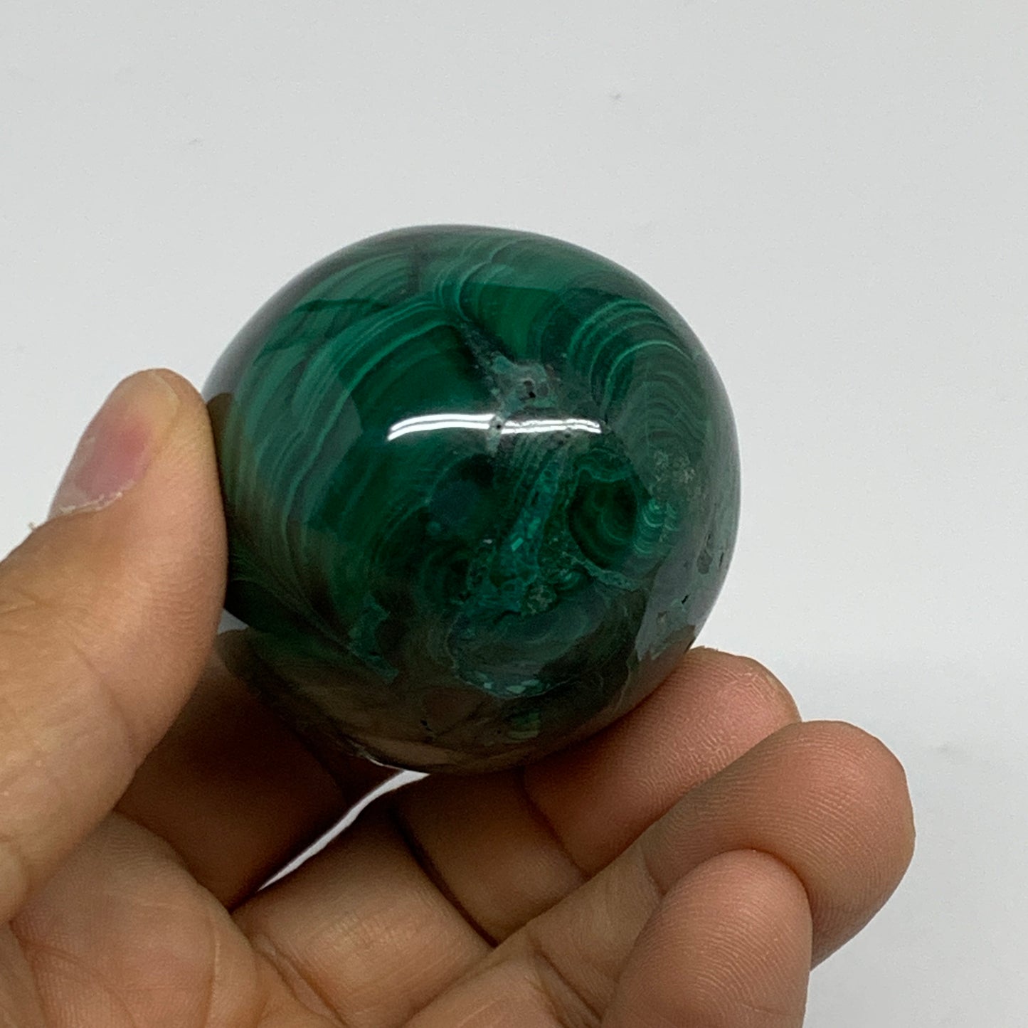 0.45 lbs, 2.3"x1.7", Natural Solid Malachite Egg Polished Gemstone @Congo, B3276