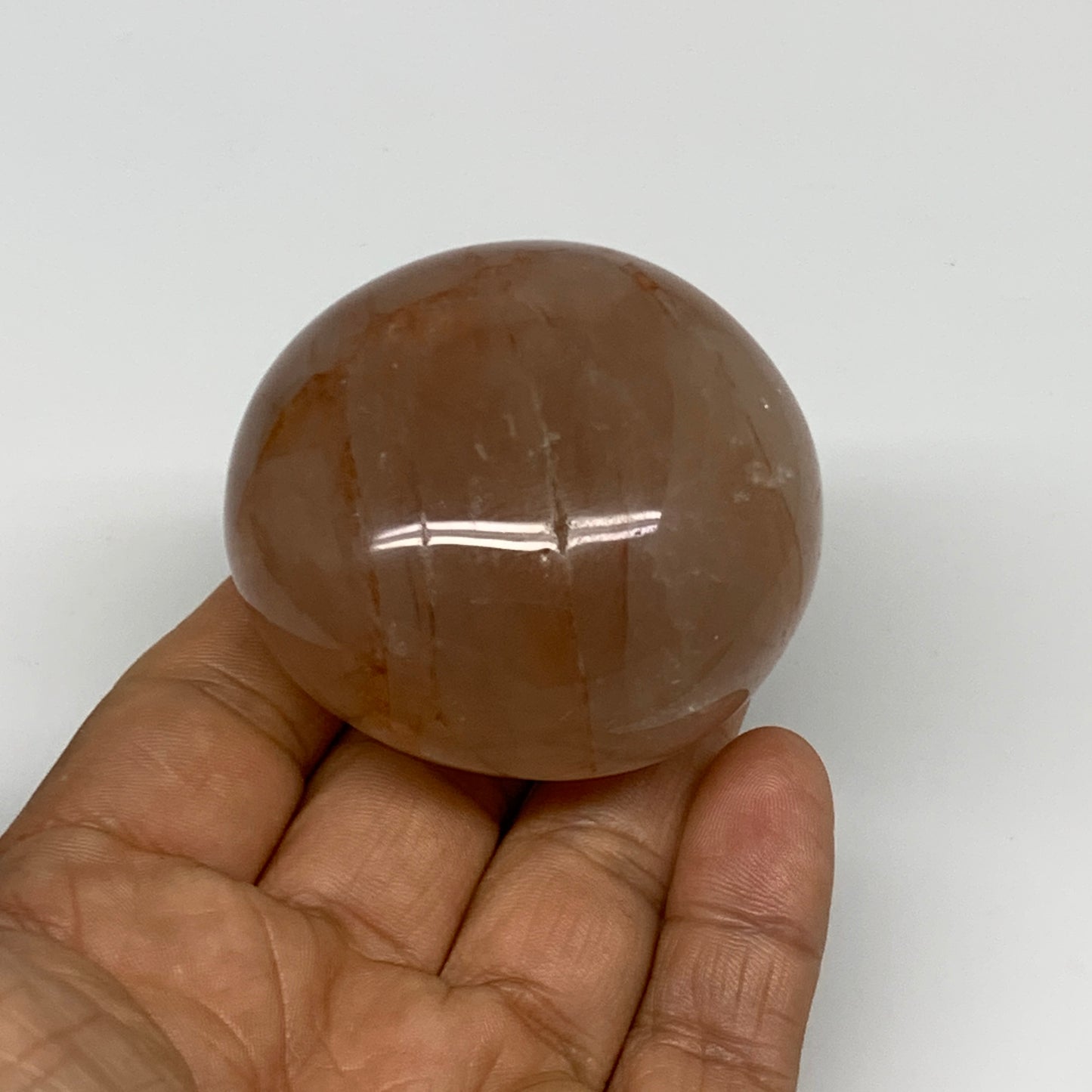 161.4g,2.1"x2.1"x1.5", Red Hematoid Fire Quartz Palm-Stone Crystal Polished, B30