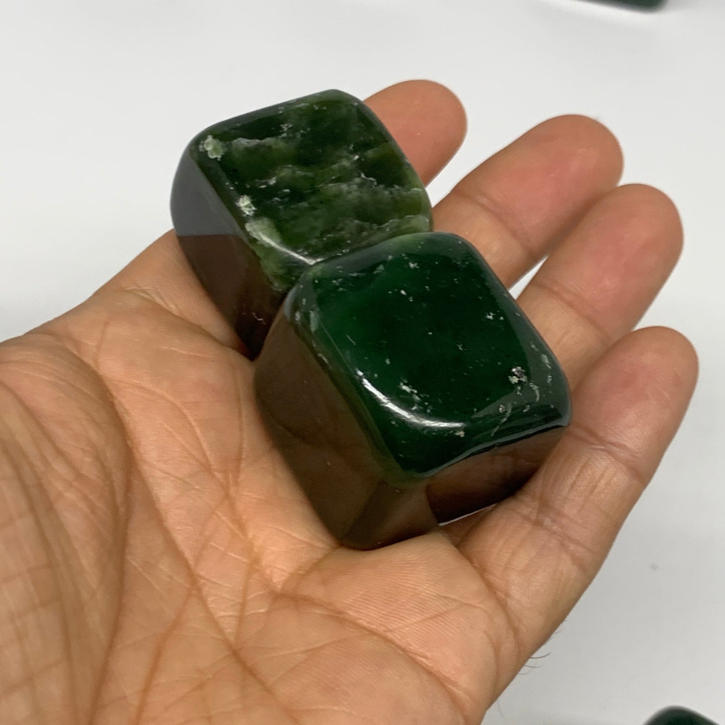 1000g (2.2 lbs), 1.1"-1.4",17pcs, Nephrite Jade Tumbled @Afghanistan, B29914