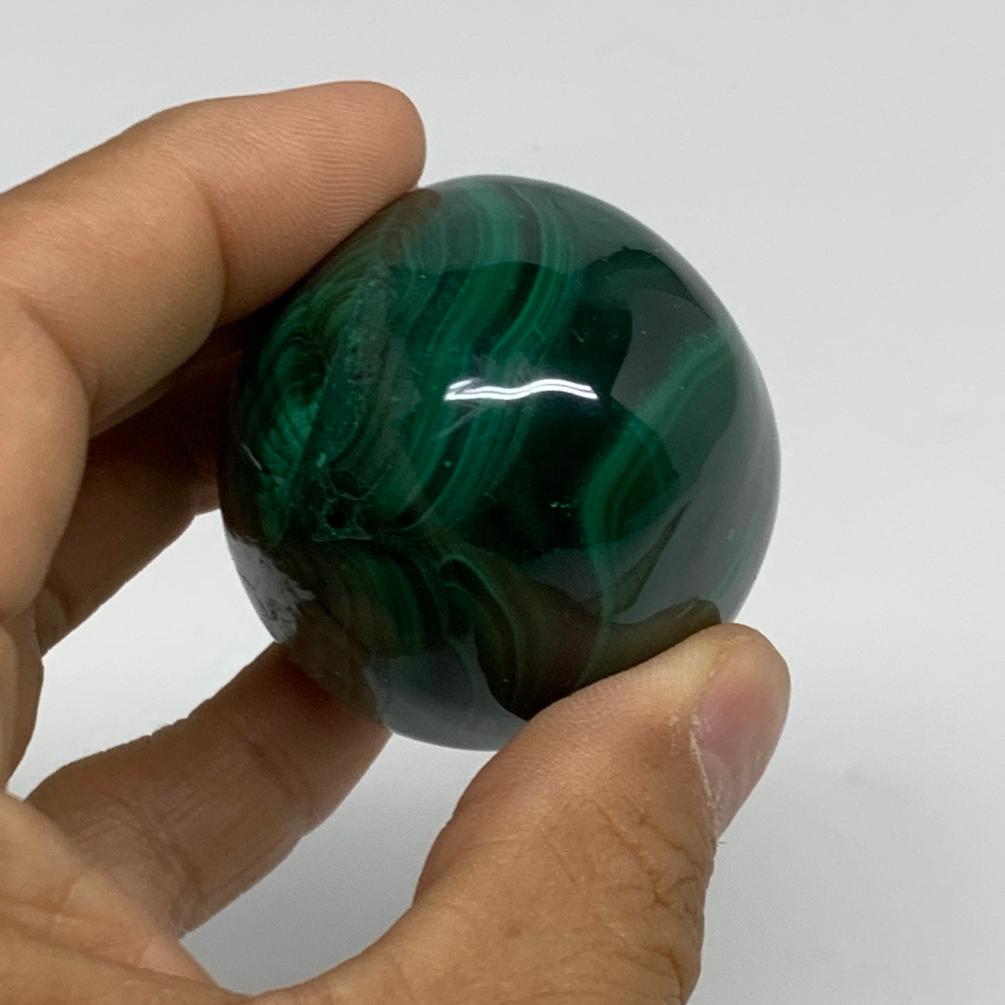 0.45 lbs, 2.3"x1.7", Natural Solid Malachite Egg Polished Gemstone @Congo, B3276