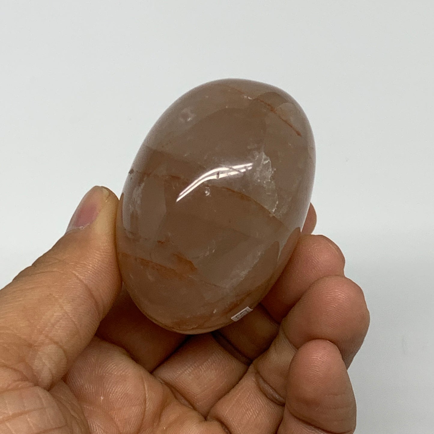 161.4g,2.1"x2.1"x1.5", Red Hematoid Fire Quartz Palm-Stone Crystal Polished, B30