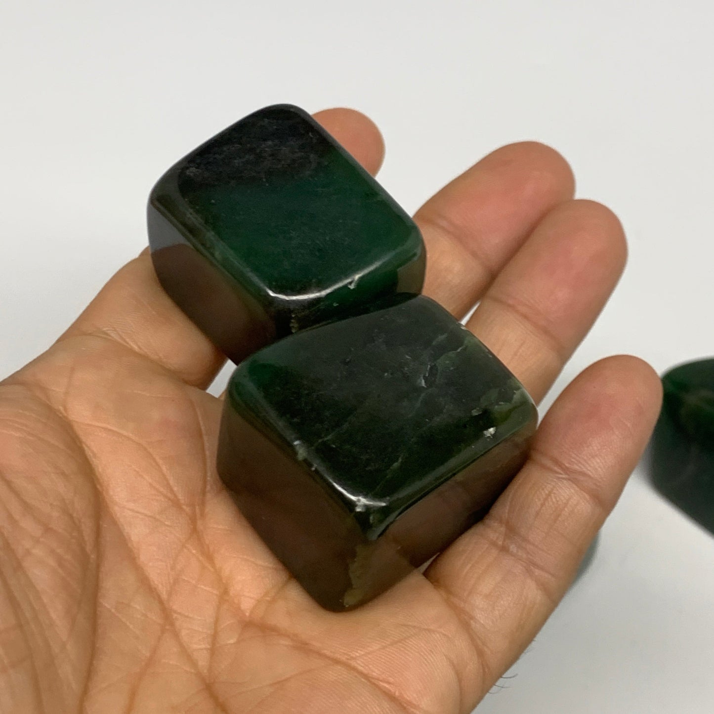 1000g (2.2 lbs), 1.1"-1.4",17pcs, Nephrite Jade Tumbled @Afghanistan, B29914