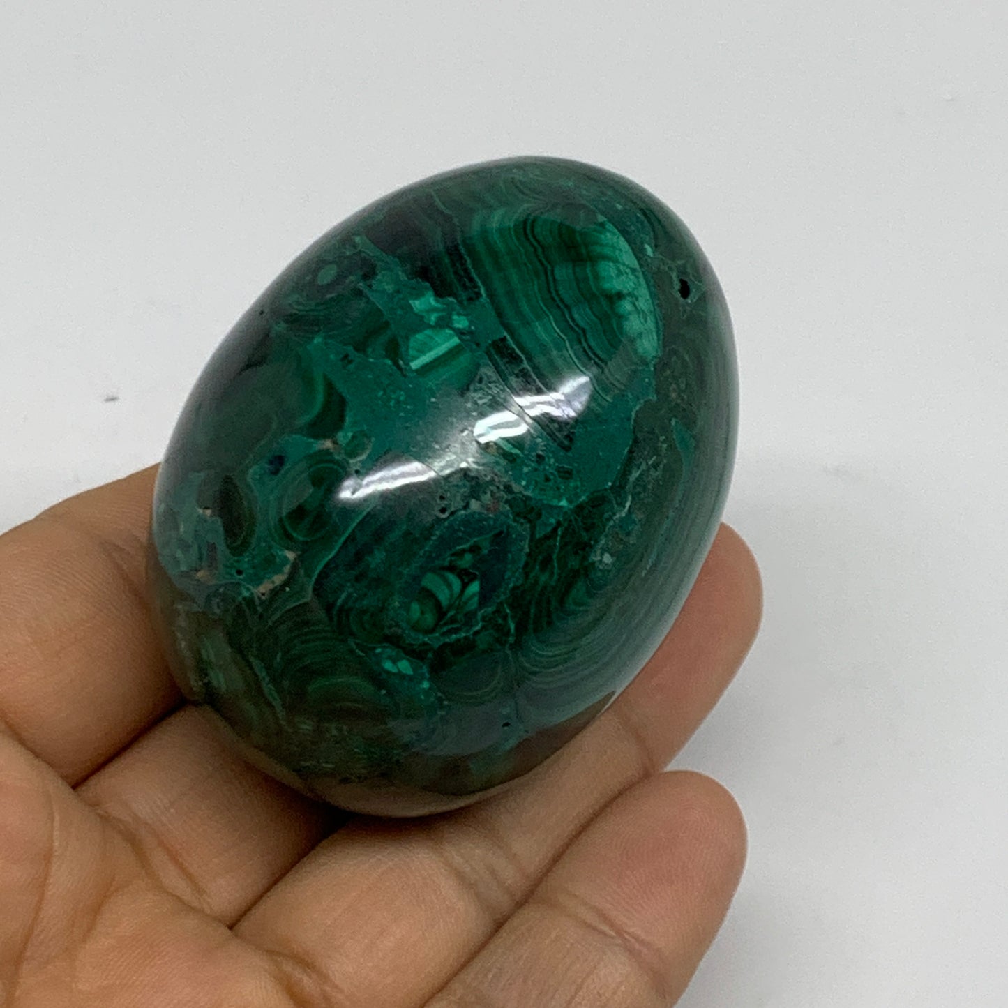 0.45 lbs, 2.3"x1.7", Natural Solid Malachite Egg Polished Gemstone @Congo, B3276