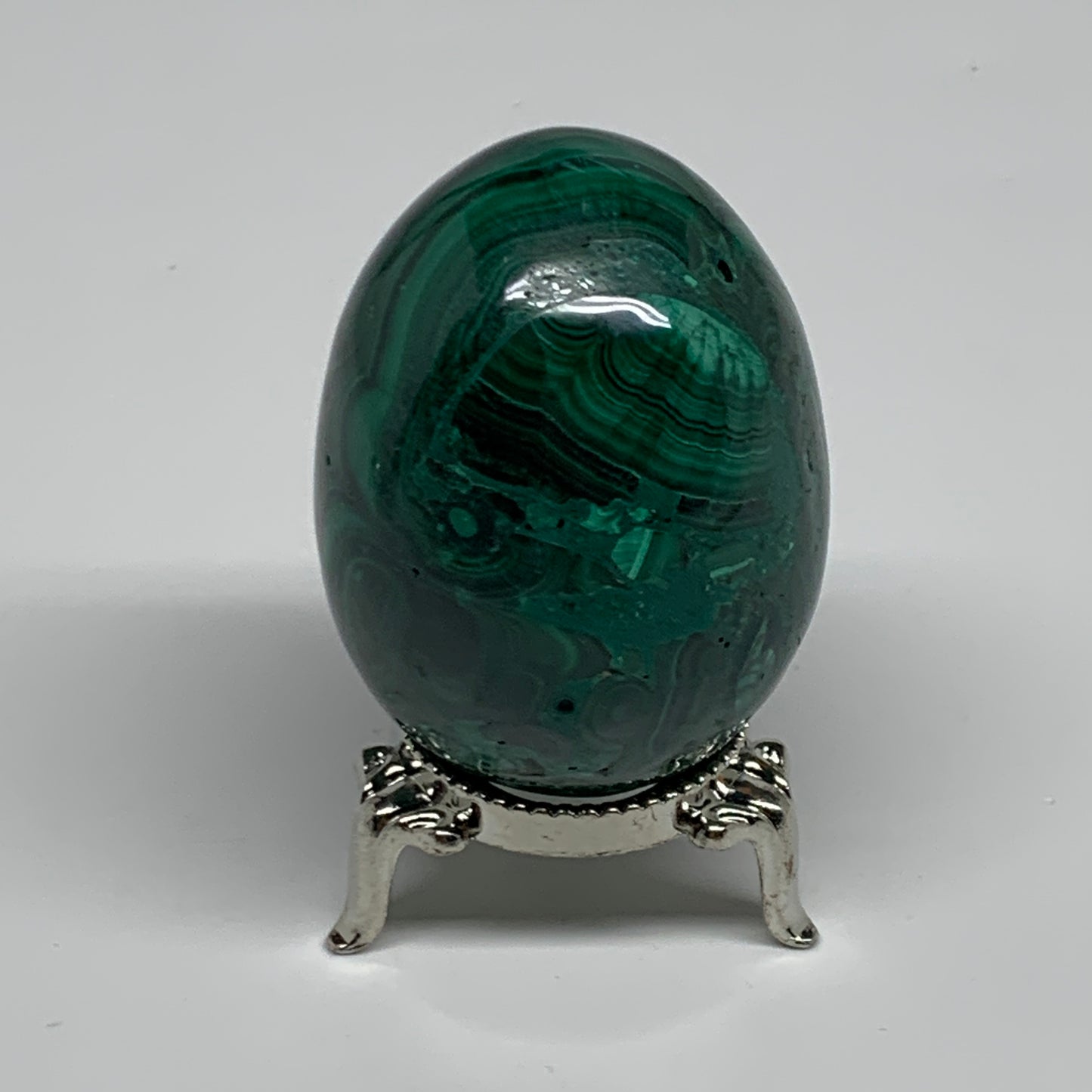 0.45 lbs, 2.3"x1.7", Natural Solid Malachite Egg Polished Gemstone @Congo, B3276