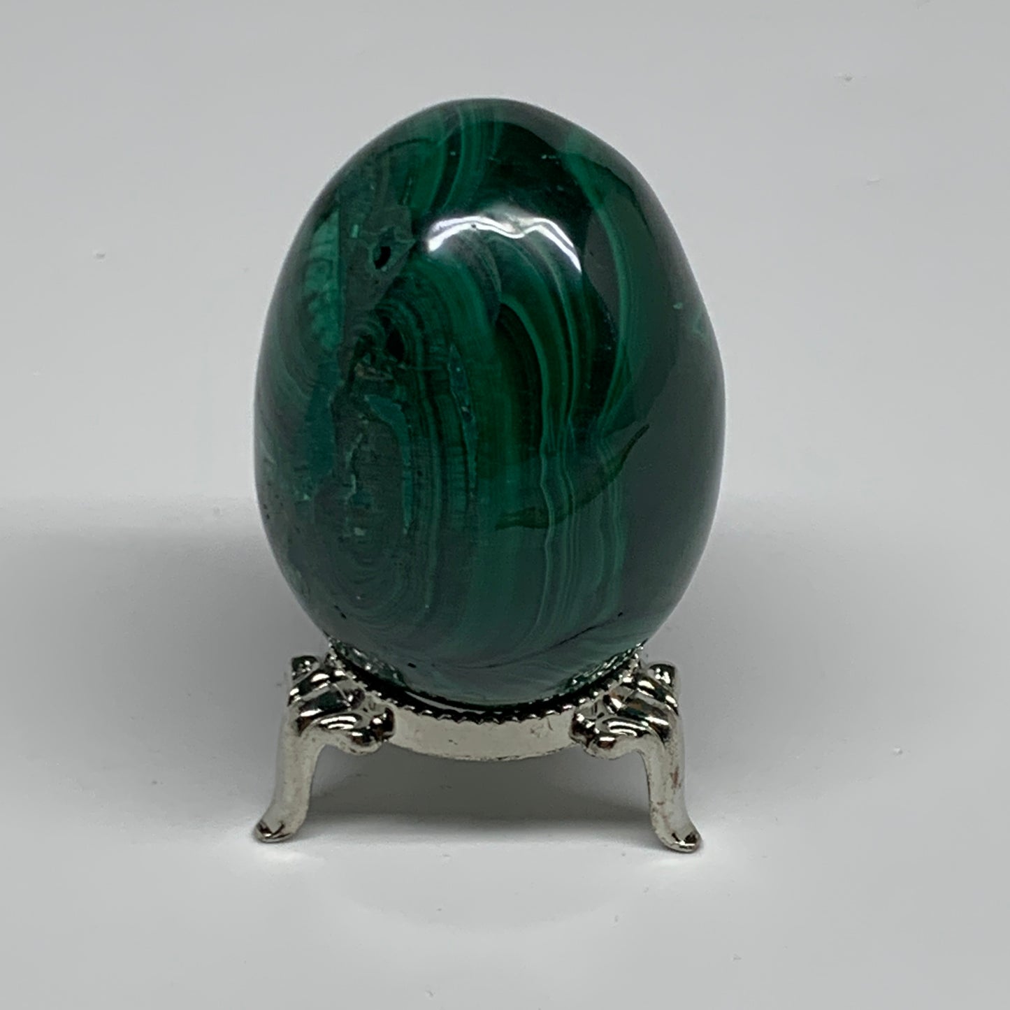0.45 lbs, 2.3"x1.7", Natural Solid Malachite Egg Polished Gemstone @Congo, B3276