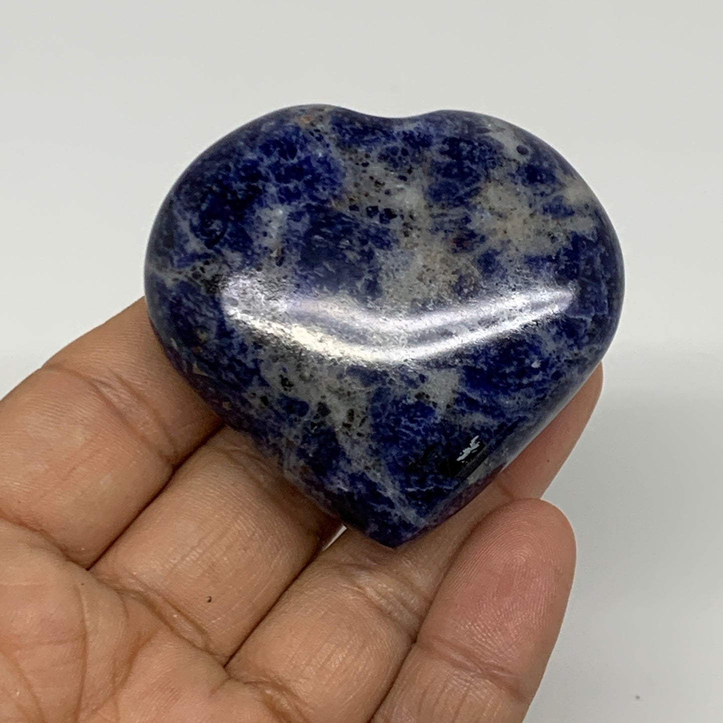 87.9g, 2"x2.2"x0.9", Natural Sodalite Heart Polished Gemstone, B34853
