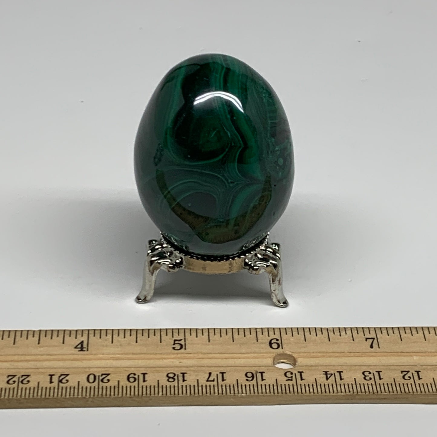 0.45 lbs, 2.3"x1.7", Natural Solid Malachite Egg Polished Gemstone @Congo, B3276