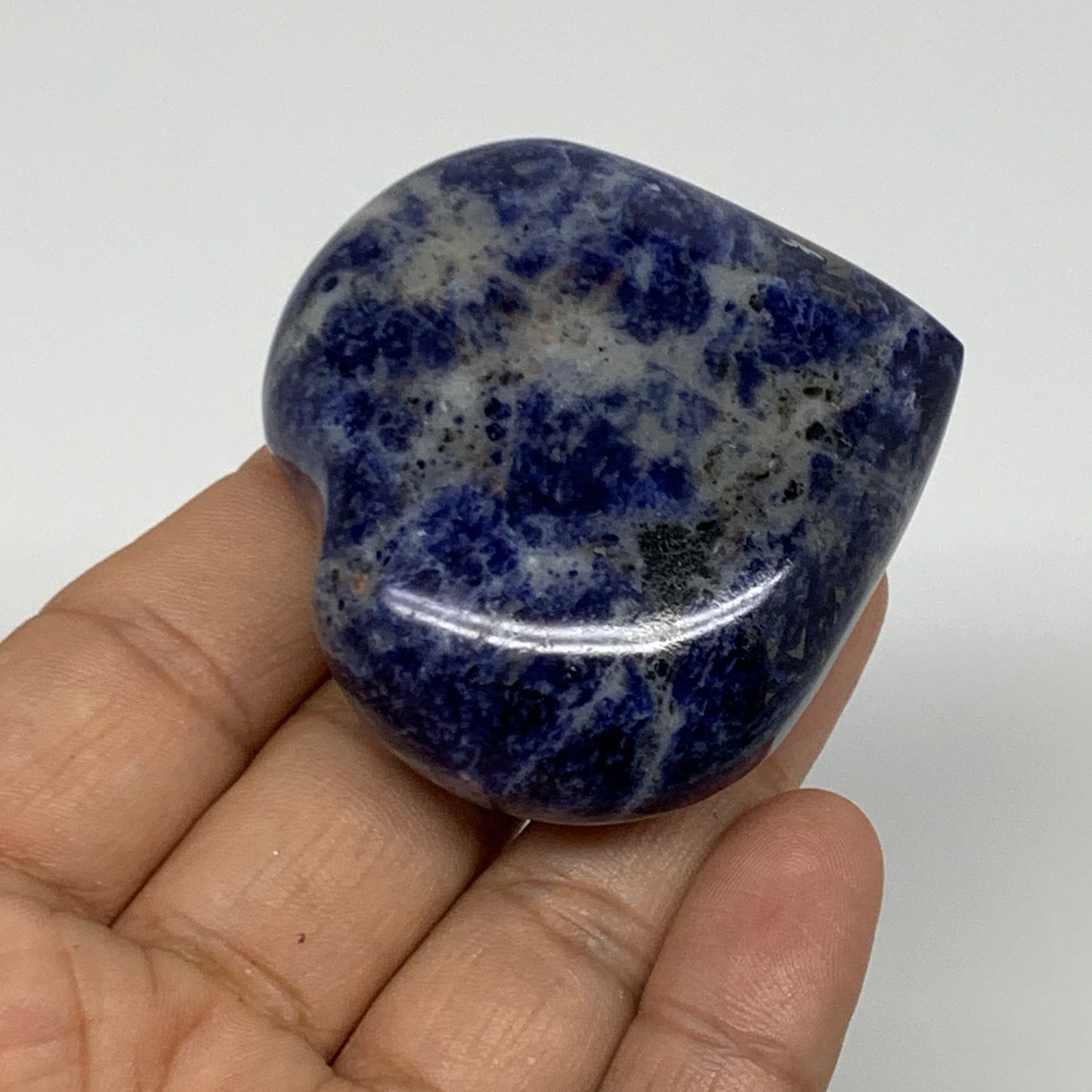 87.9g, 2"x2.2"x0.9", Natural Sodalite Heart Polished Gemstone, B34853