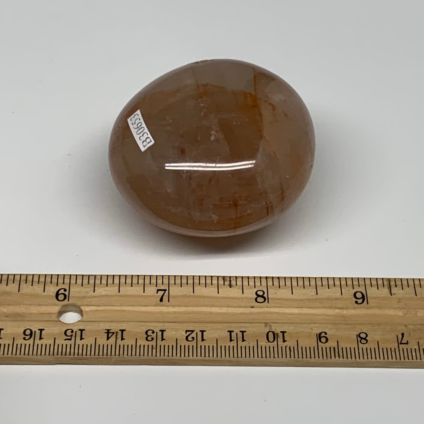 161.4g,2.1"x2.1"x1.5", Red Hematoid Fire Quartz Palm-Stone Crystal Polished, B30