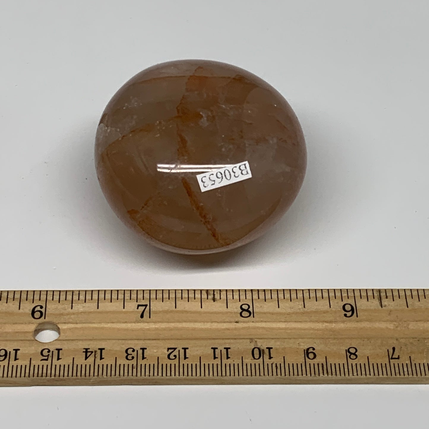 161.4g,2.1"x2.1"x1.5", Red Hematoid Fire Quartz Palm-Stone Crystal Polished, B30