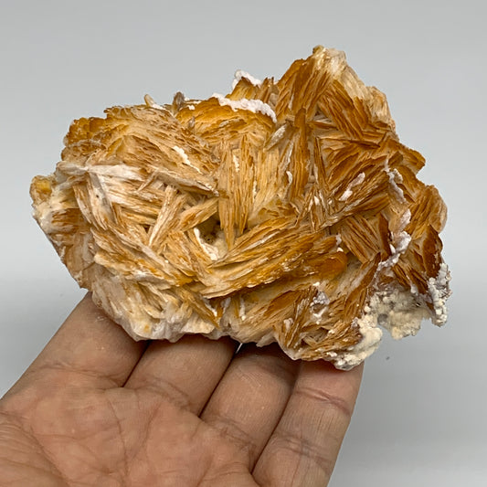 0.81 lbs, 4"x3.1x1.5", Natural Golden Barite Mineral Specimen @Morocco, B33429