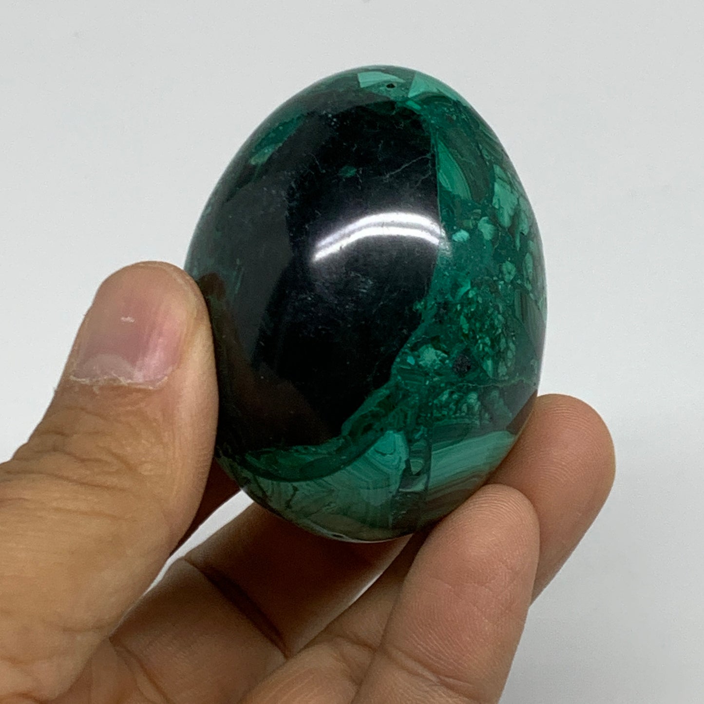 0.31 lbs, 2.1"x1.6", Natural Solid Malachite Egg Polished Gemstone @Congo, B3276
