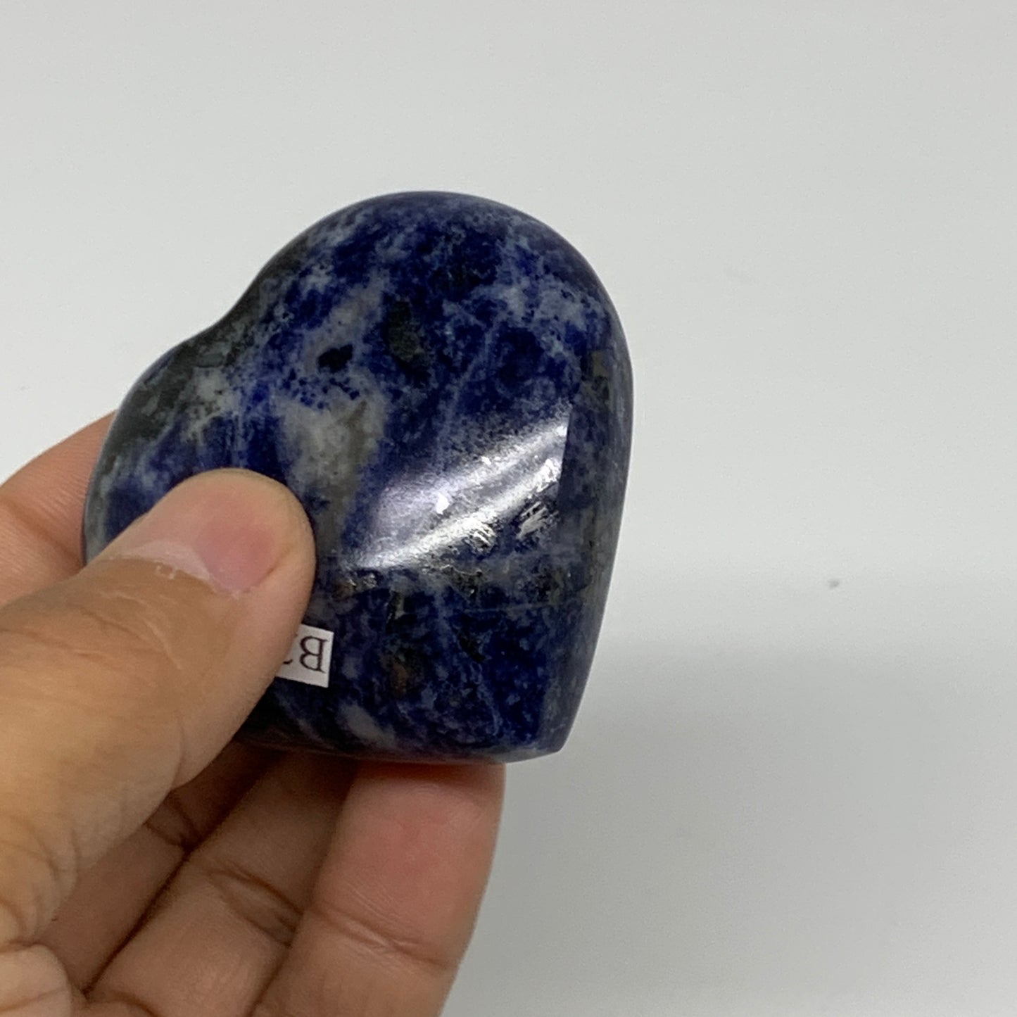 87.9g, 2"x2.2"x0.9", Natural Sodalite Heart Polished Gemstone, B34853