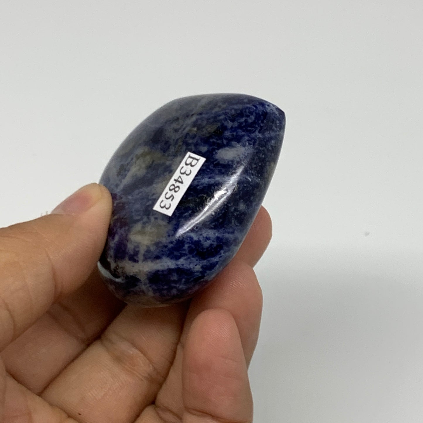 87.9g, 2"x2.2"x0.9", Natural Sodalite Heart Polished Gemstone, B34853