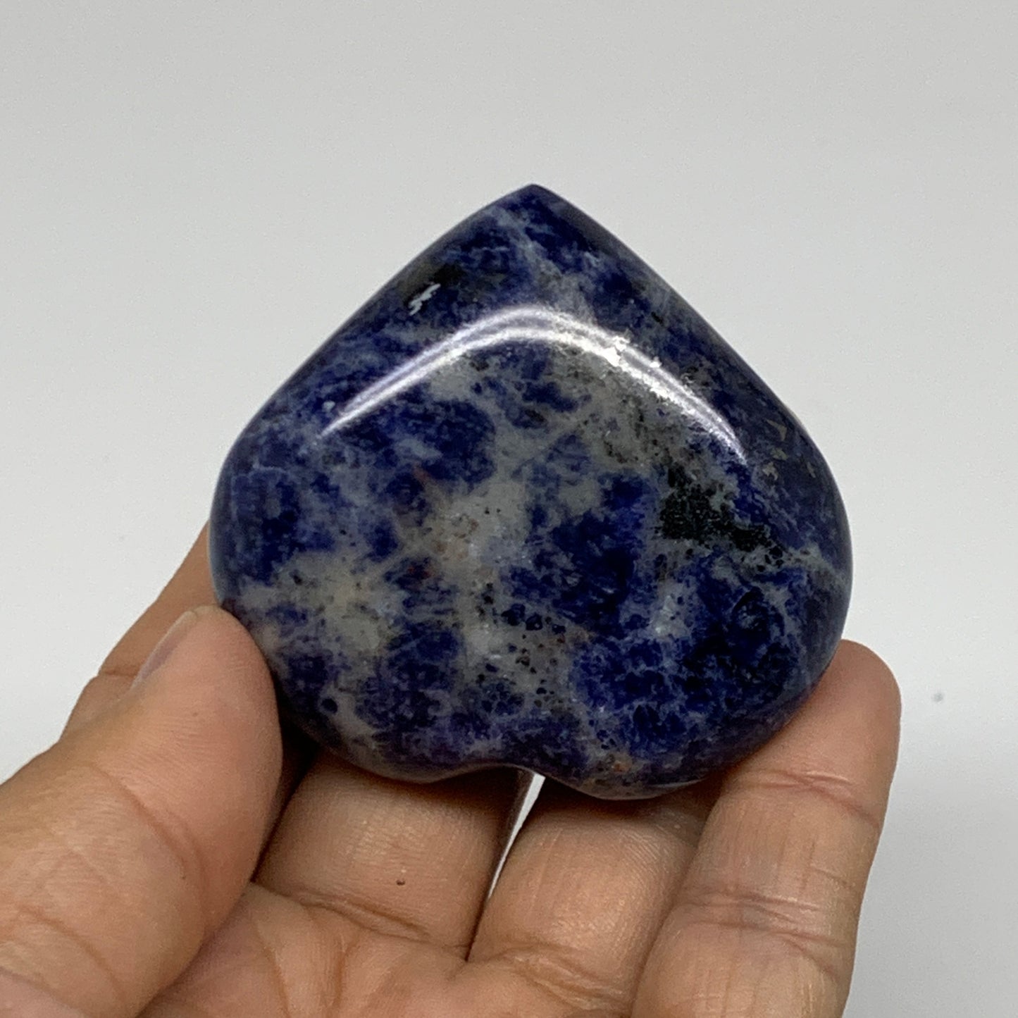 87.9g, 2"x2.2"x0.9", Natural Sodalite Heart Polished Gemstone, B34853