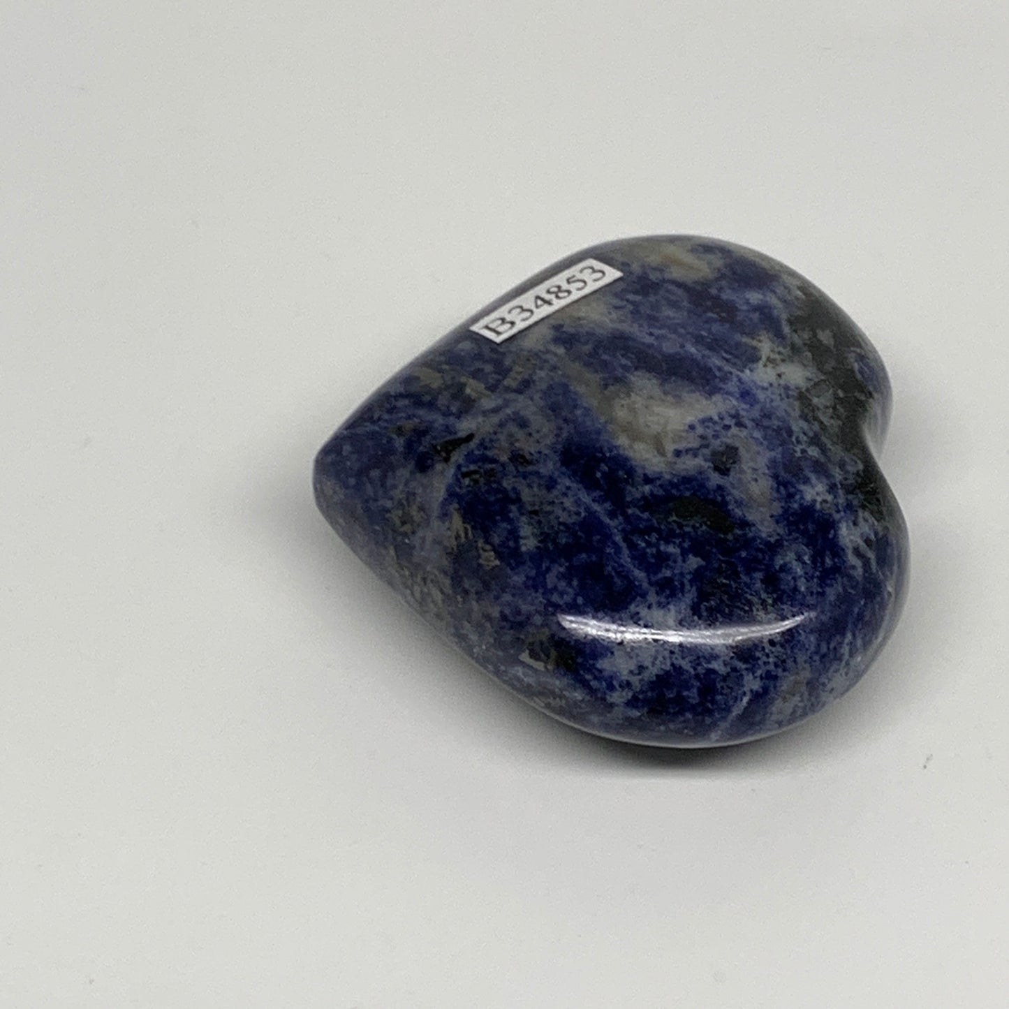 87.9g, 2"x2.2"x0.9", Natural Sodalite Heart Polished Gemstone, B34853