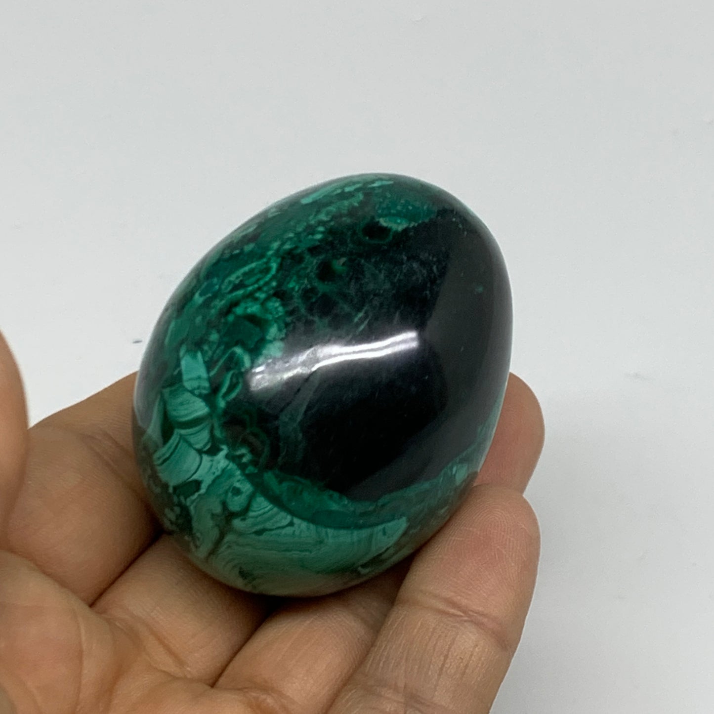 0.31 lbs, 2.1"x1.6", Natural Solid Malachite Egg Polished Gemstone @Congo, B3276
