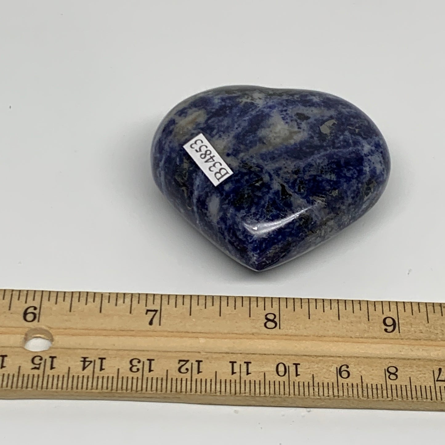 87.9g, 2"x2.2"x0.9", Natural Sodalite Heart Polished Gemstone, B34853