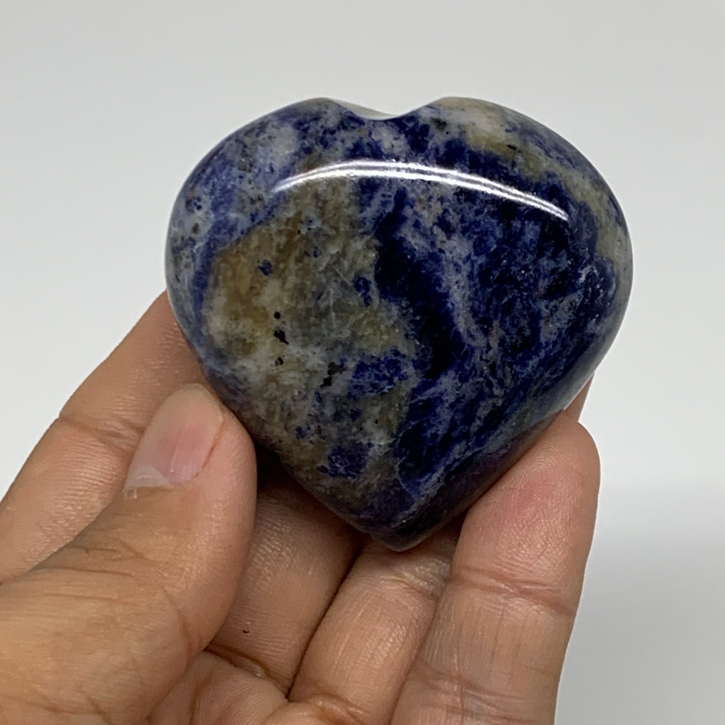 77.6g, 2"x2"x0.9", Natural Sodalite Heart Polished Gemstone, B34854