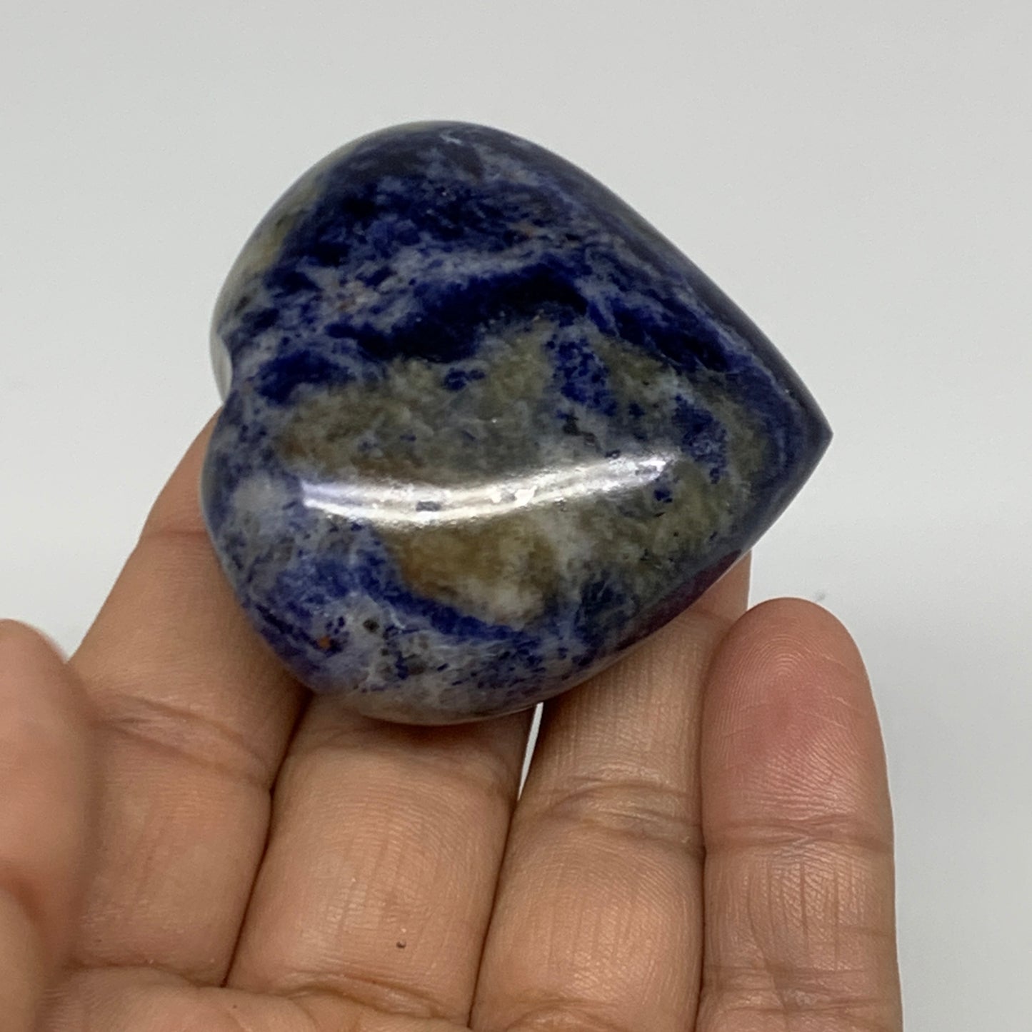 77.6g, 2"x2"x0.9", Natural Sodalite Heart Polished Gemstone, B34854
