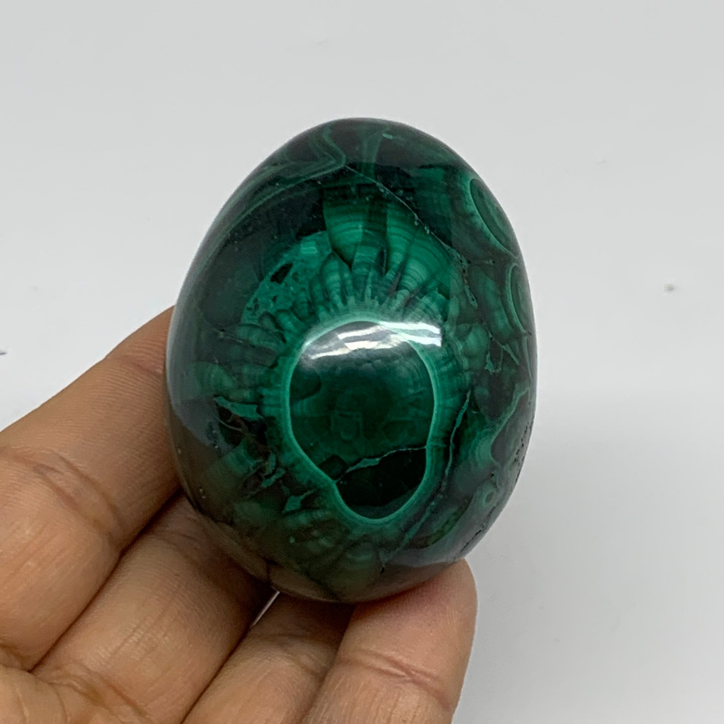 206.6g, 2.2"x1.9", Natural Solid Malachite Egg Polished Gemstone @Congo, B32766