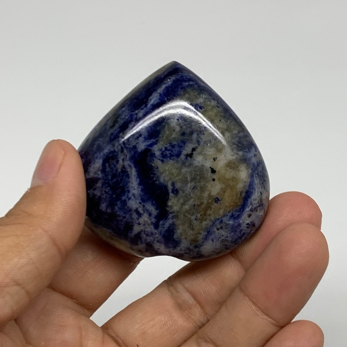 77.6g, 2"x2"x0.9", Natural Sodalite Heart Polished Gemstone, B34854