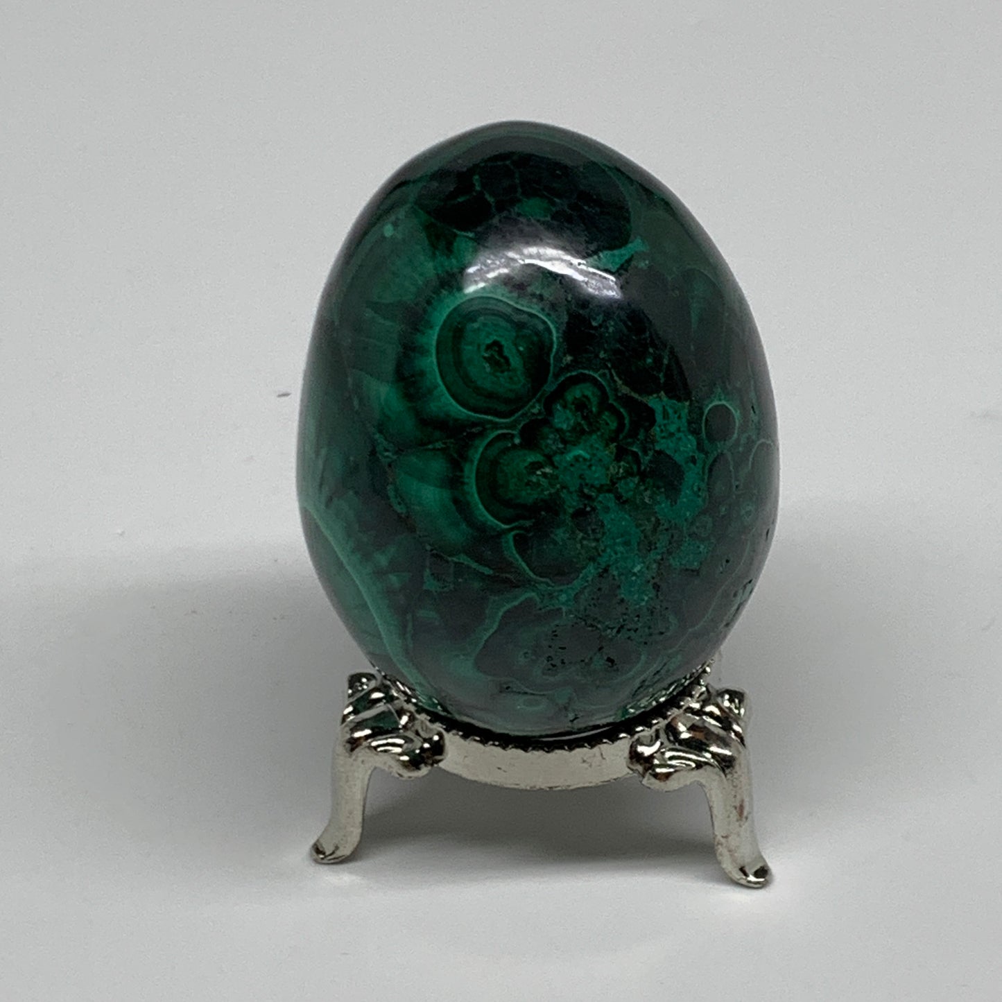 206.6g, 2.2"x1.9", Natural Solid Malachite Egg Polished Gemstone @Congo, B32766