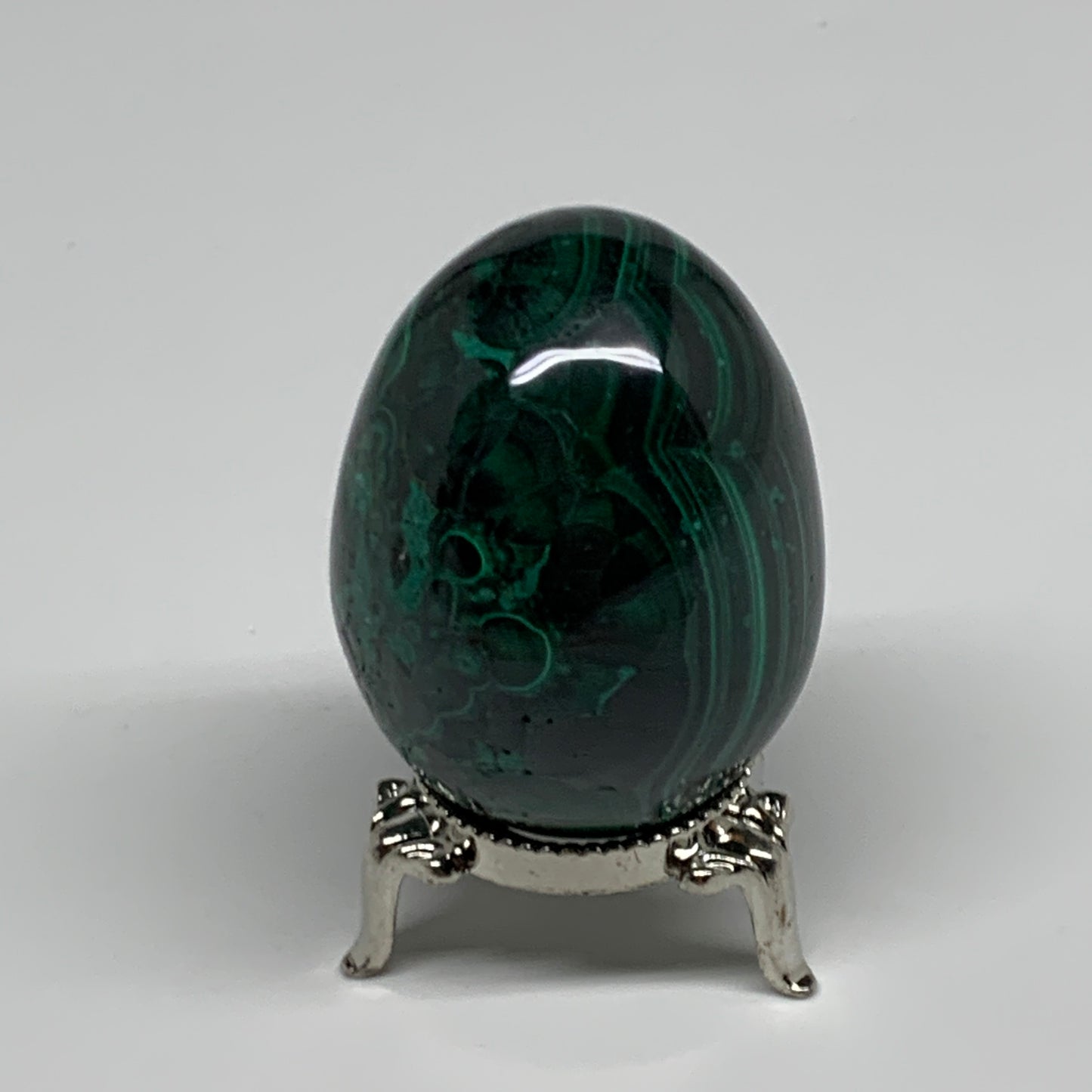 206.6g, 2.2"x1.9", Natural Solid Malachite Egg Polished Gemstone @Congo, B32766