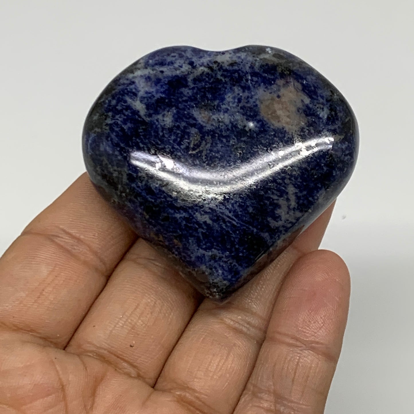 84.6g, 2"x2.2"x0.8", Natural Sodalite Heart Polished Gemstone, B34855