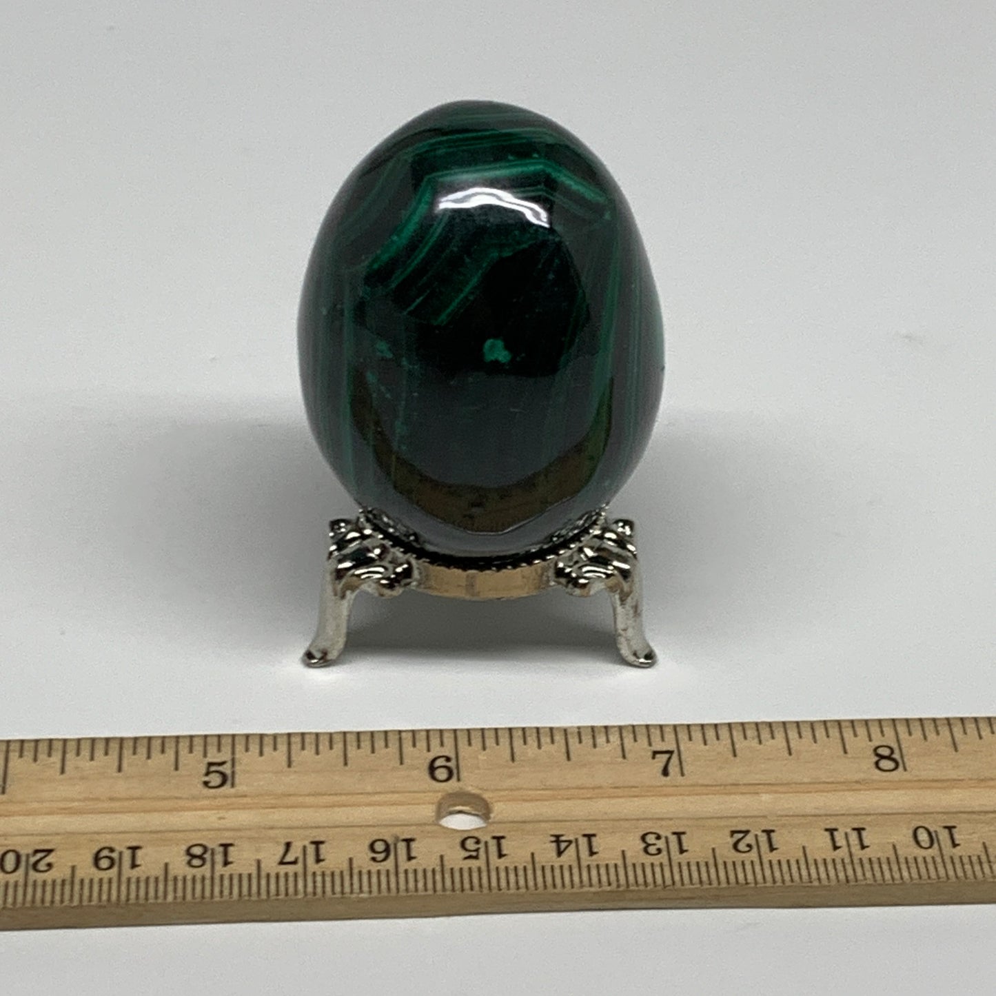 206.6g, 2.2"x1.9", Natural Solid Malachite Egg Polished Gemstone @Congo, B32766