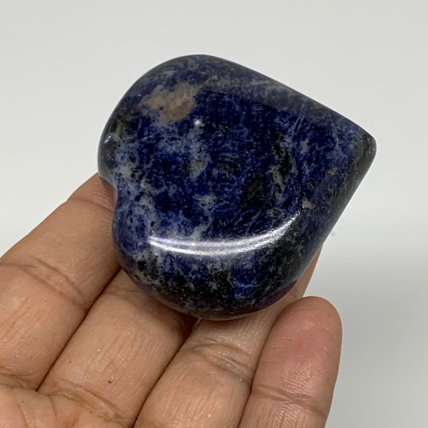 84.6g, 2"x2.2"x0.8", Natural Sodalite Heart Polished Gemstone, B34855
