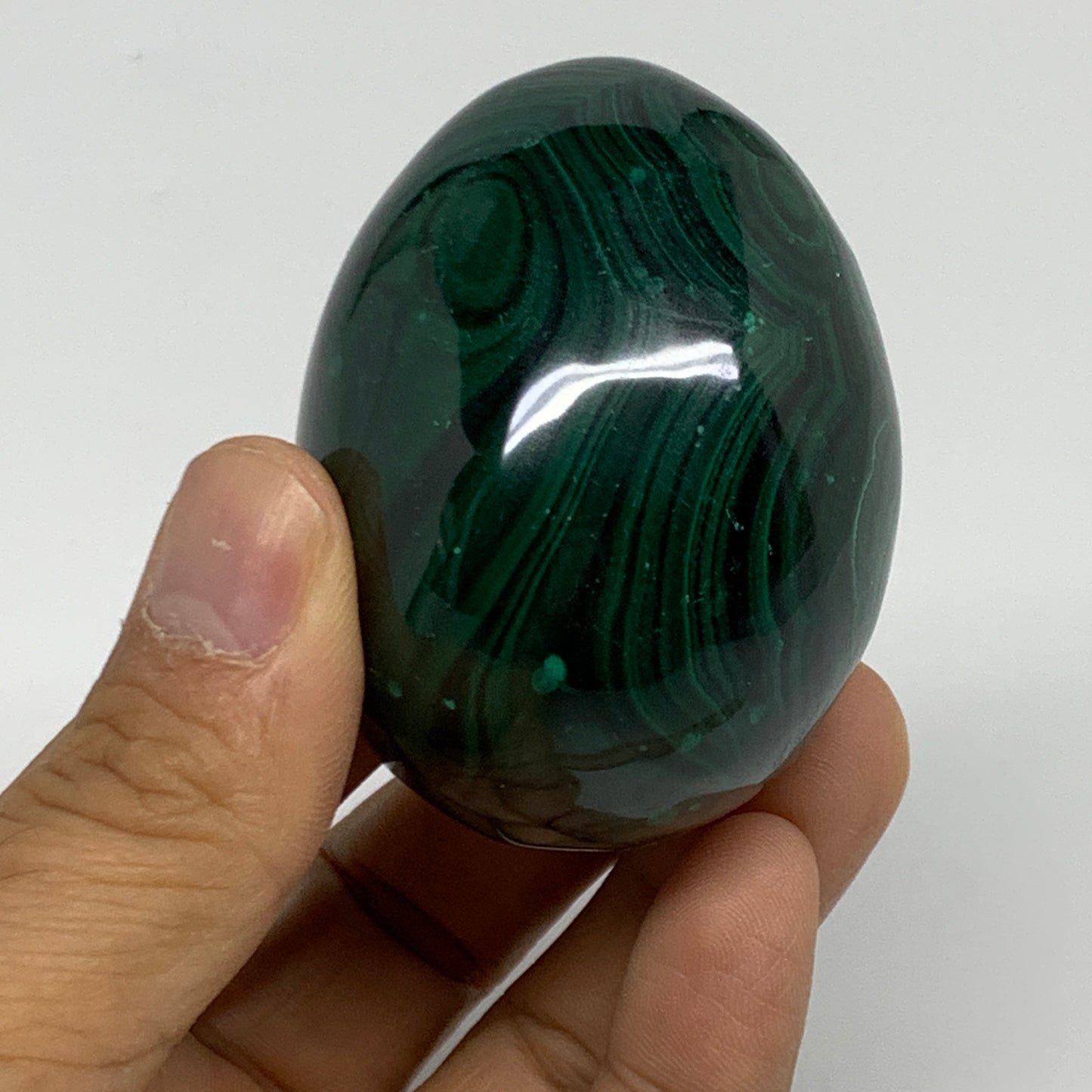 234.5g, 2.3"x1.7", Natural Solid Malachite Egg Polished Gemstone @Congo, B32767
