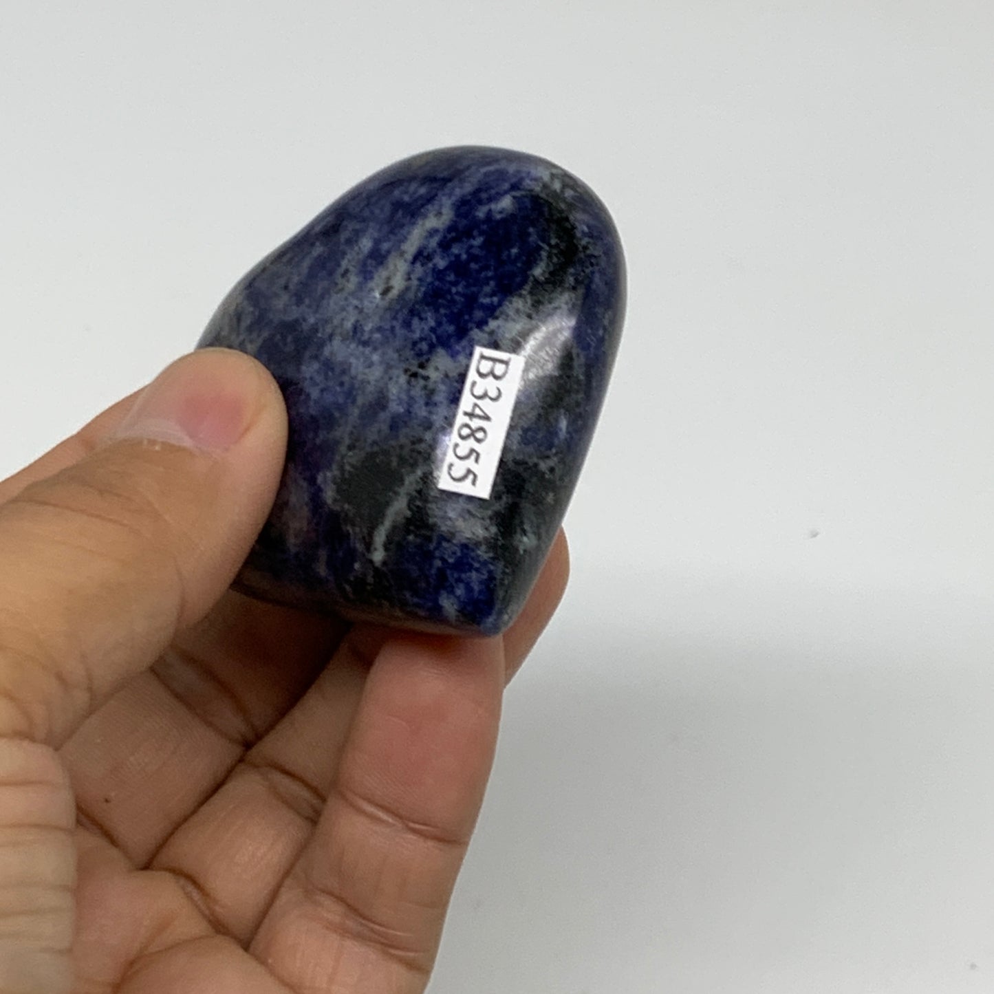 84.6g, 2"x2.2"x0.8", Natural Sodalite Heart Polished Gemstone, B34855