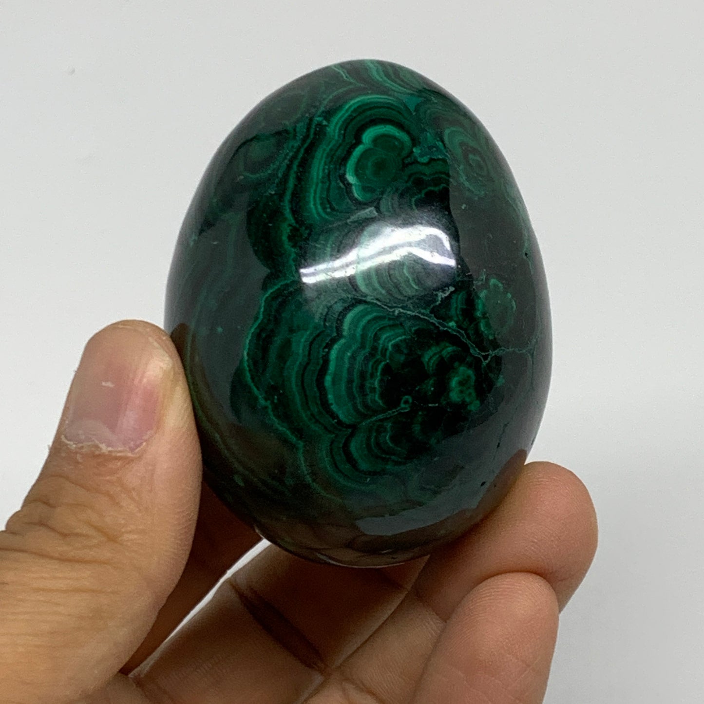 234.5g, 2.3"x1.7", Natural Solid Malachite Egg Polished Gemstone @Congo, B32767