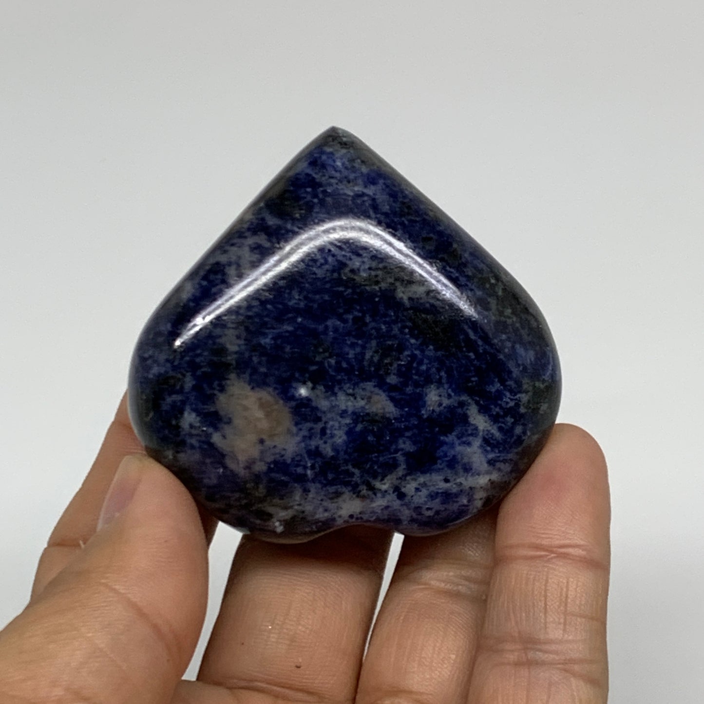 84.6g, 2"x2.2"x0.8", Natural Sodalite Heart Polished Gemstone, B34855