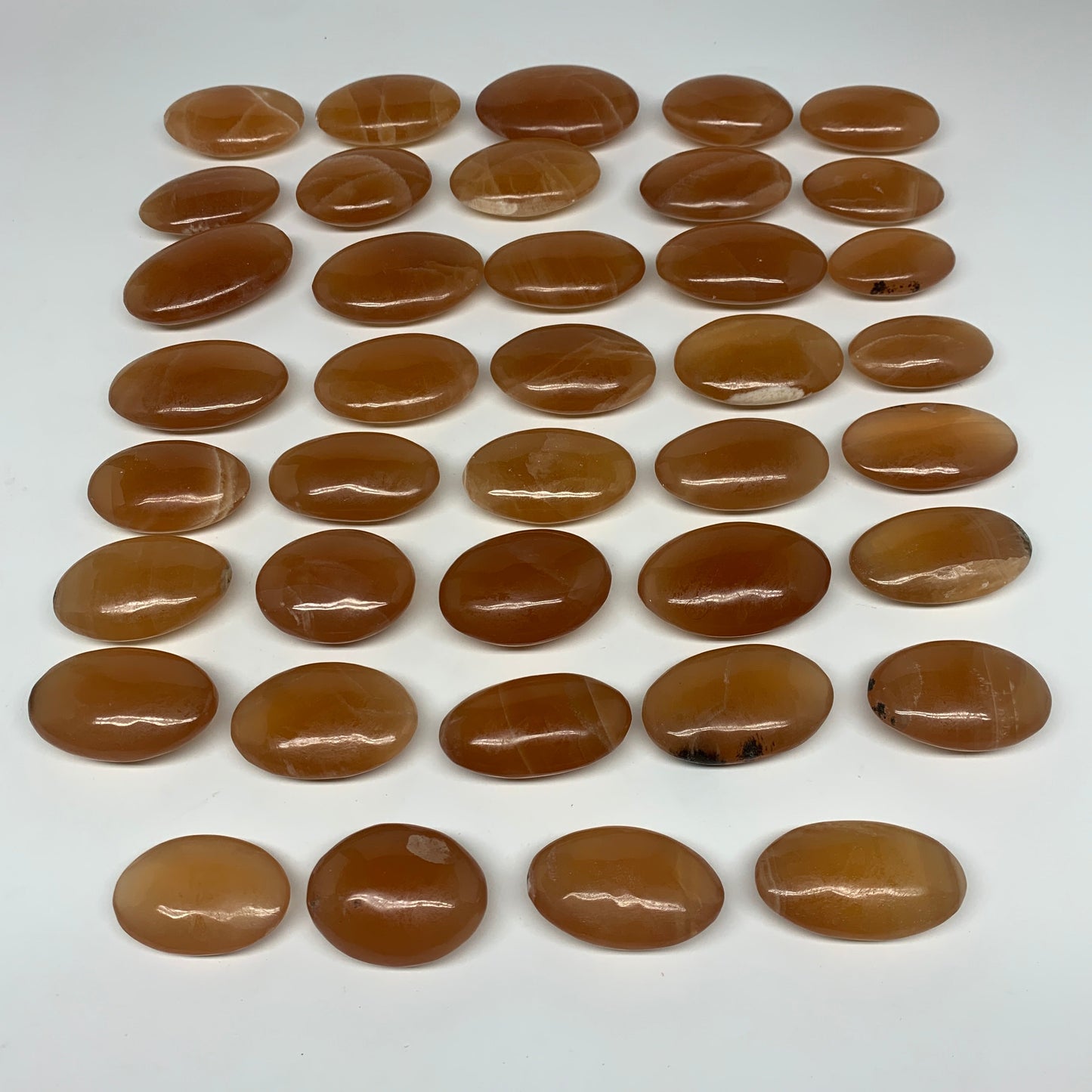 6.3 lbs, 2"-3", 39pcs, Honey Calcite Palm-Stone Stones @Afghanistan, B26826