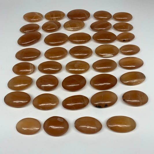 6.3 lbs, 2"-3", 39pcs, Honey Calcite Palm-Stone Stones @Afghanistan, B26826
