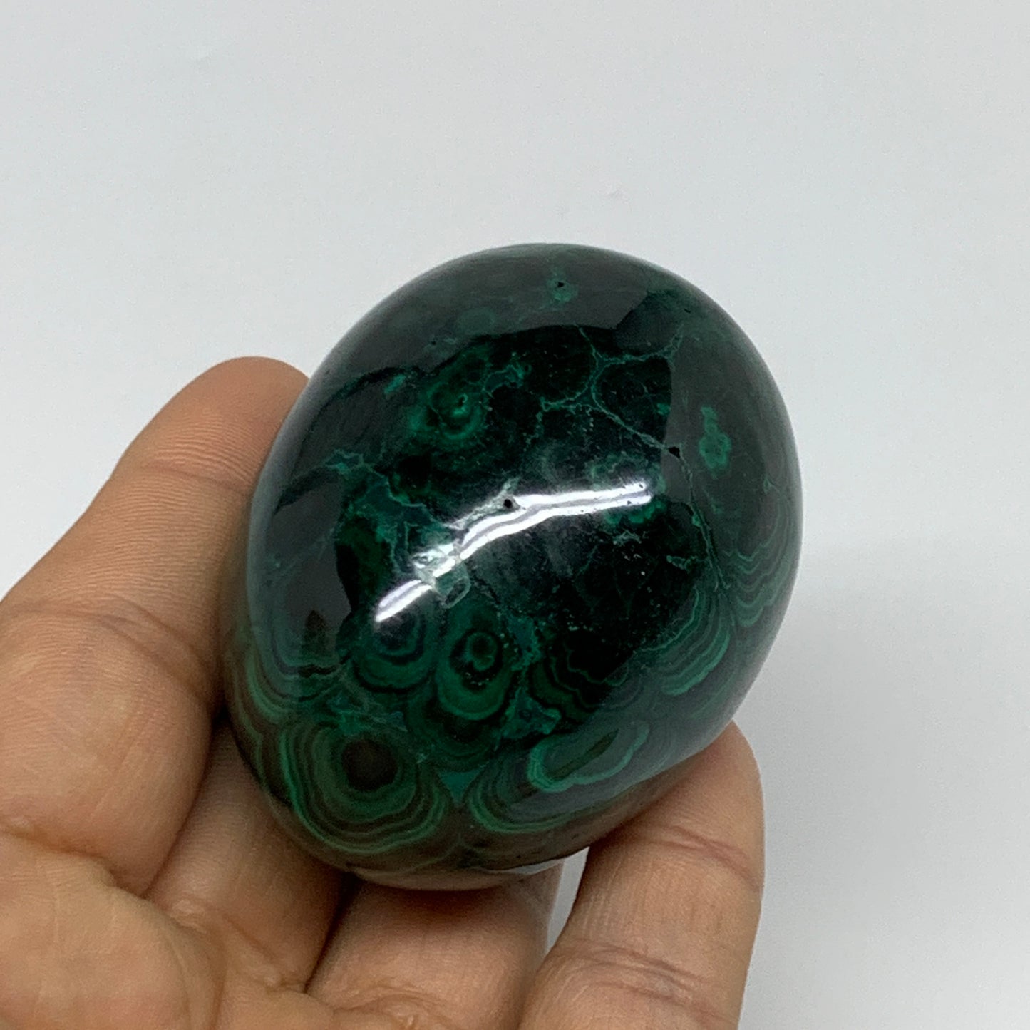 234.5g, 2.3"x1.7", Natural Solid Malachite Egg Polished Gemstone @Congo, B32767