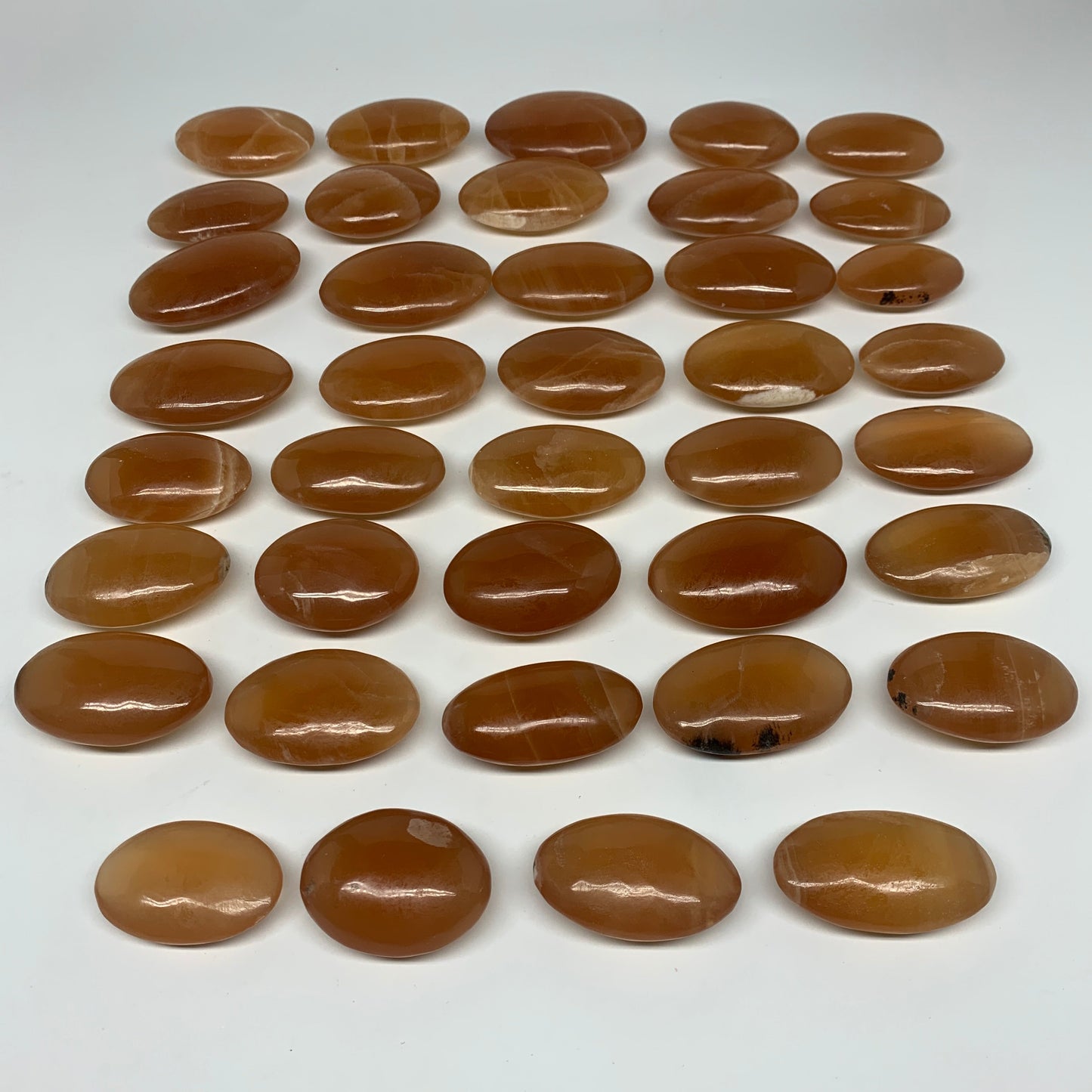 6.3 lbs, 2"-3", 39pcs, Honey Calcite Palm-Stone Stones @Afghanistan, B26826