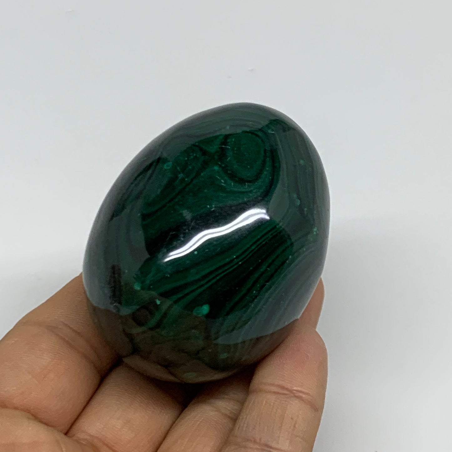 234.5g, 2.3"x1.7", Natural Solid Malachite Egg Polished Gemstone @Congo, B32767