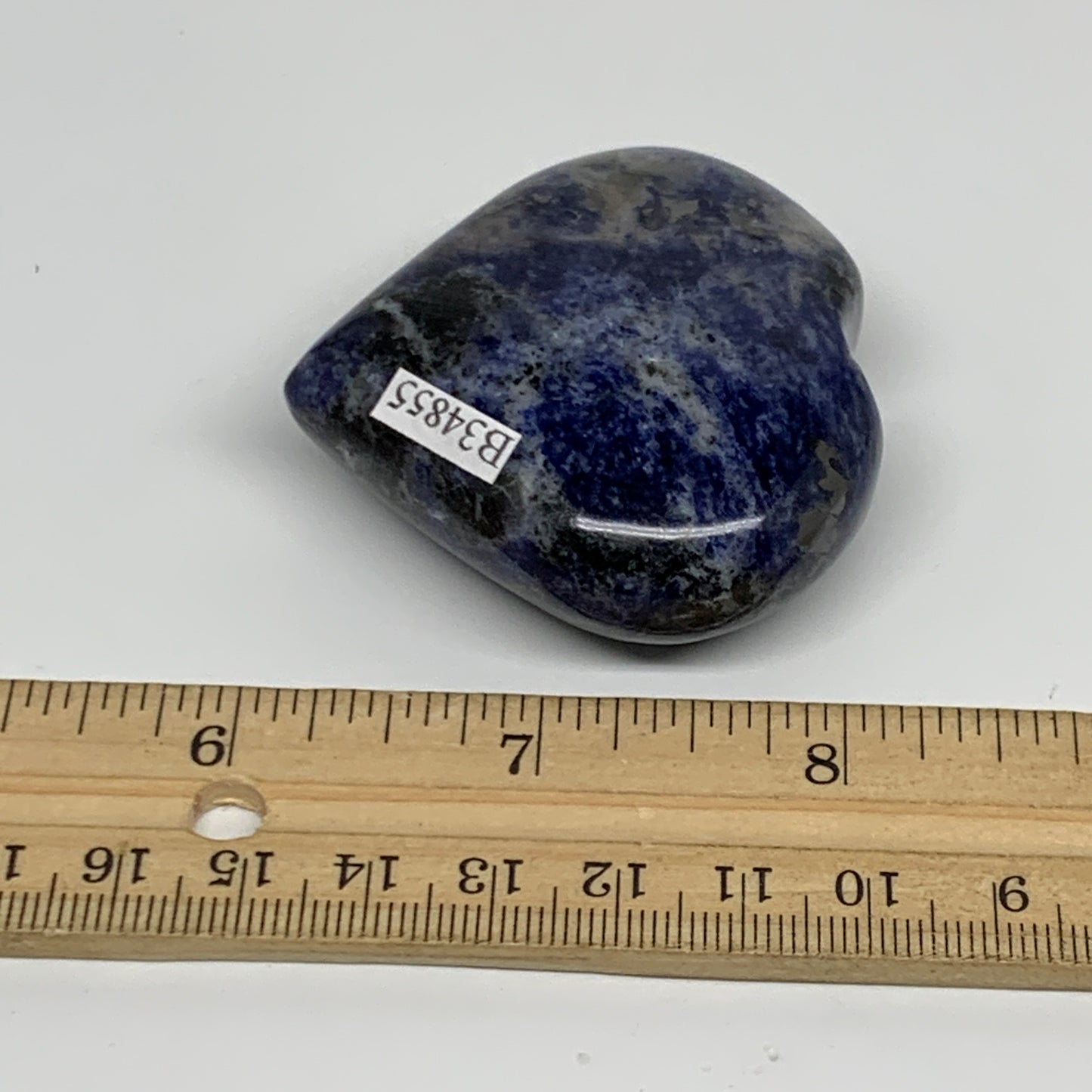84.6g, 2"x2.2"x0.8", Natural Sodalite Heart Polished Gemstone, B34855