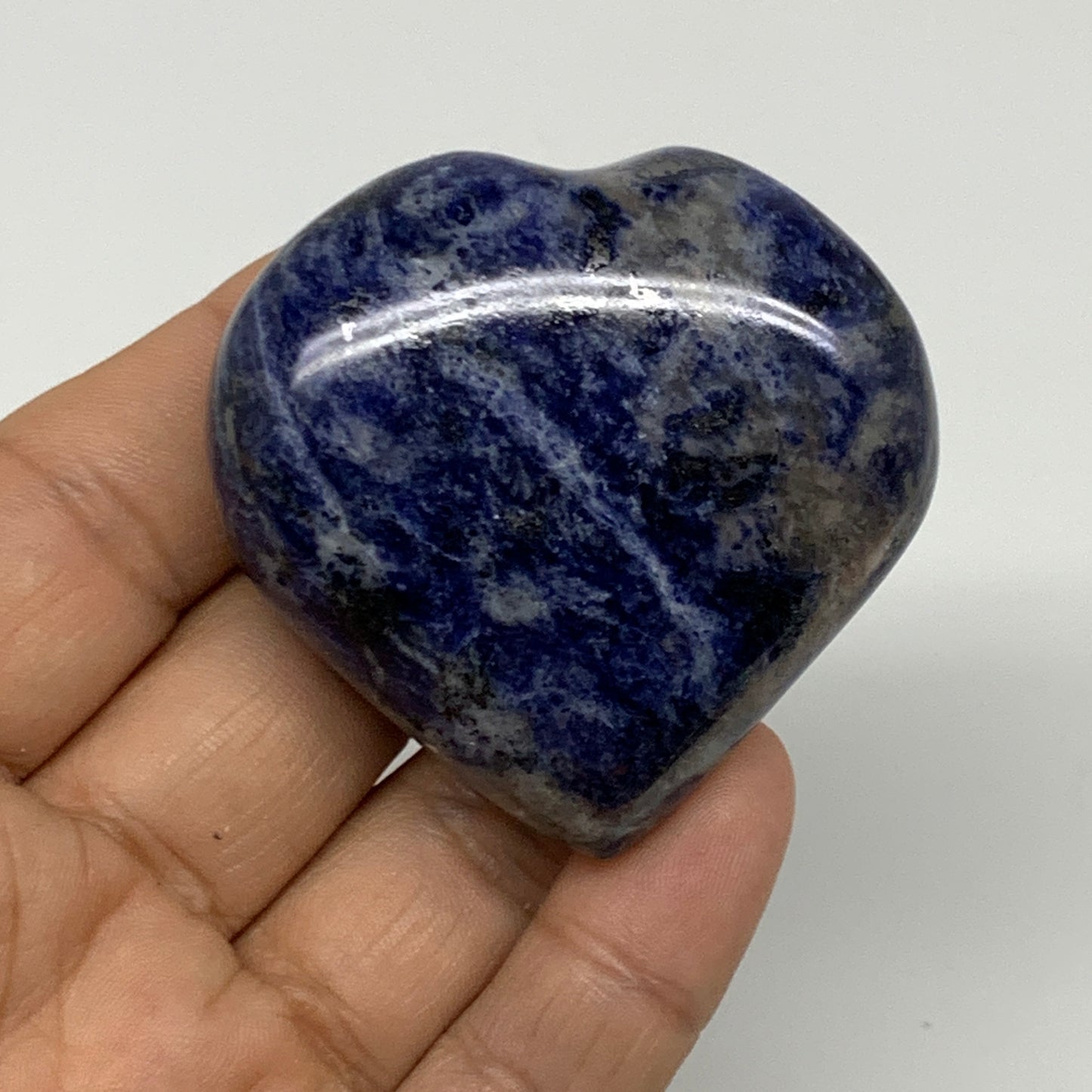 81g, 2"x2.1"x0.8", Natural Sodalite Heart Polished Gemstone, B34856