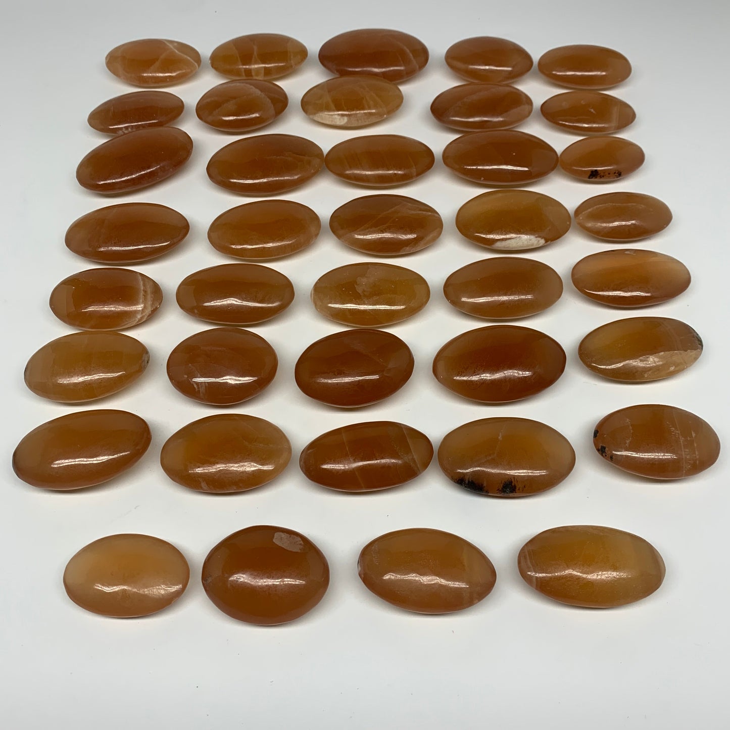 6.3 lbs, 2"-3", 39pcs, Honey Calcite Palm-Stone Stones @Afghanistan, B26826