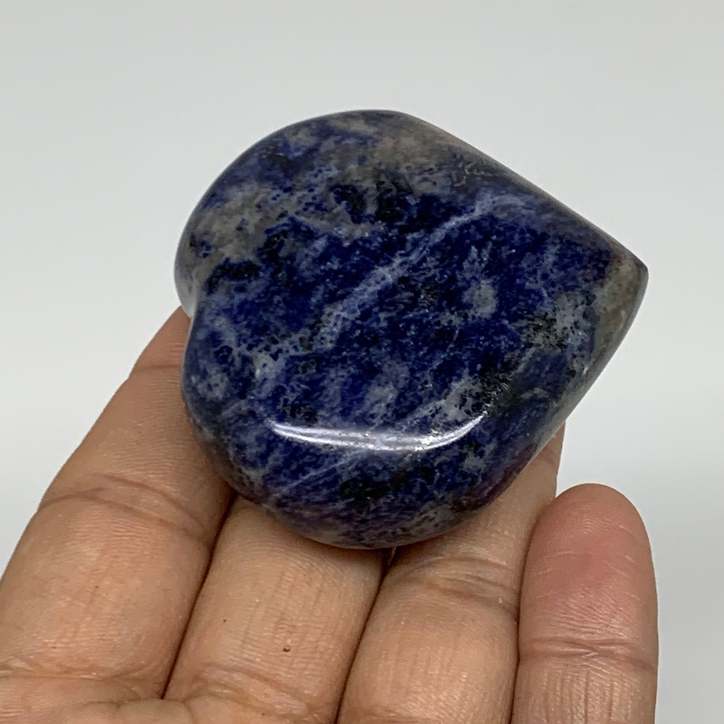 81g, 2"x2.1"x0.8", Natural Sodalite Heart Polished Gemstone, B34856