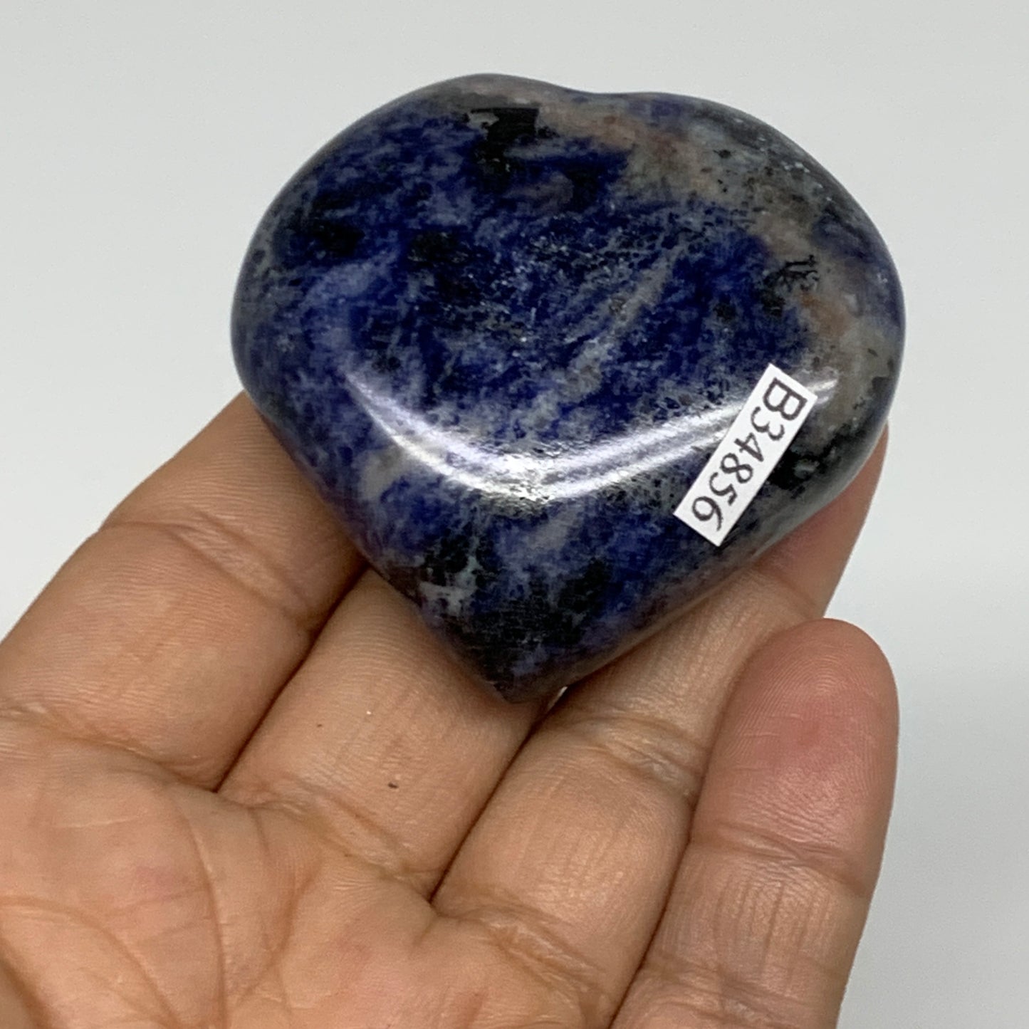 81g, 2"x2.1"x0.8", Natural Sodalite Heart Polished Gemstone, B34856