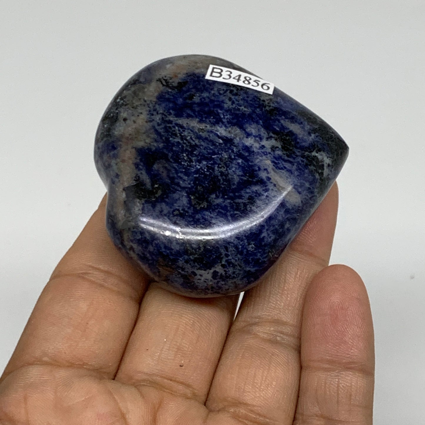 81g, 2"x2.1"x0.8", Natural Sodalite Heart Polished Gemstone, B34856