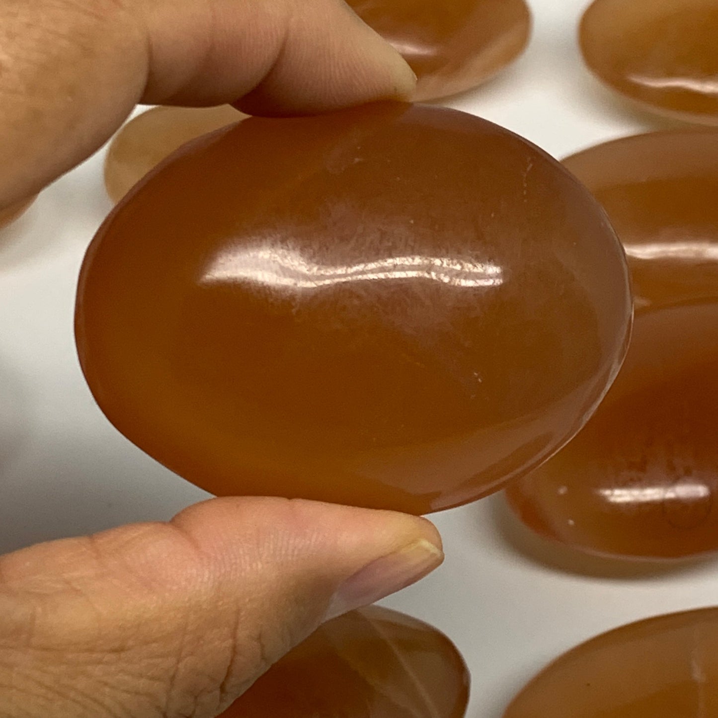 6.3 lbs, 2"-3", 39pcs, Honey Calcite Palm-Stone Stones @Afghanistan, B26826